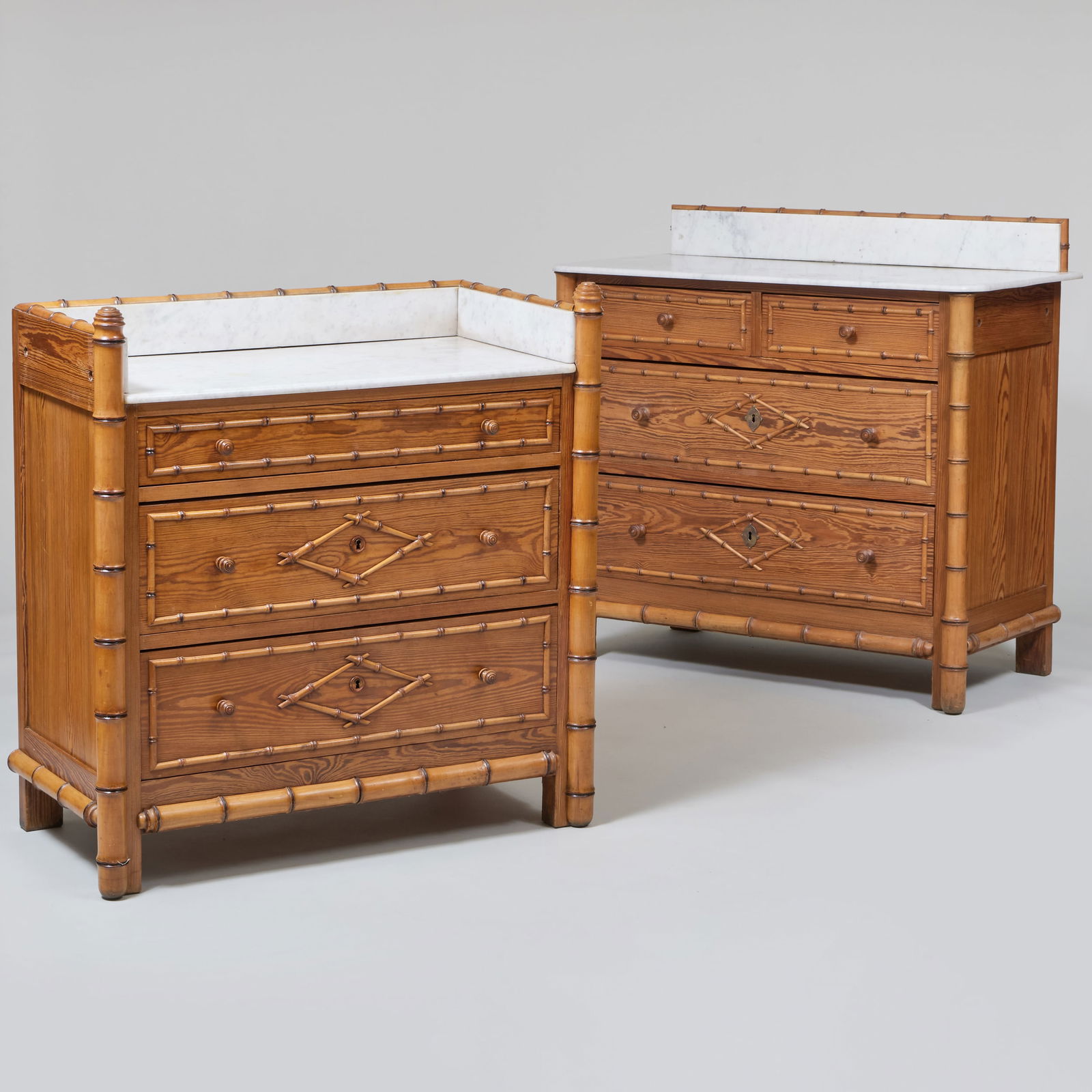 Two Bamboo and Pine Chests of Drawers (1 of 17)