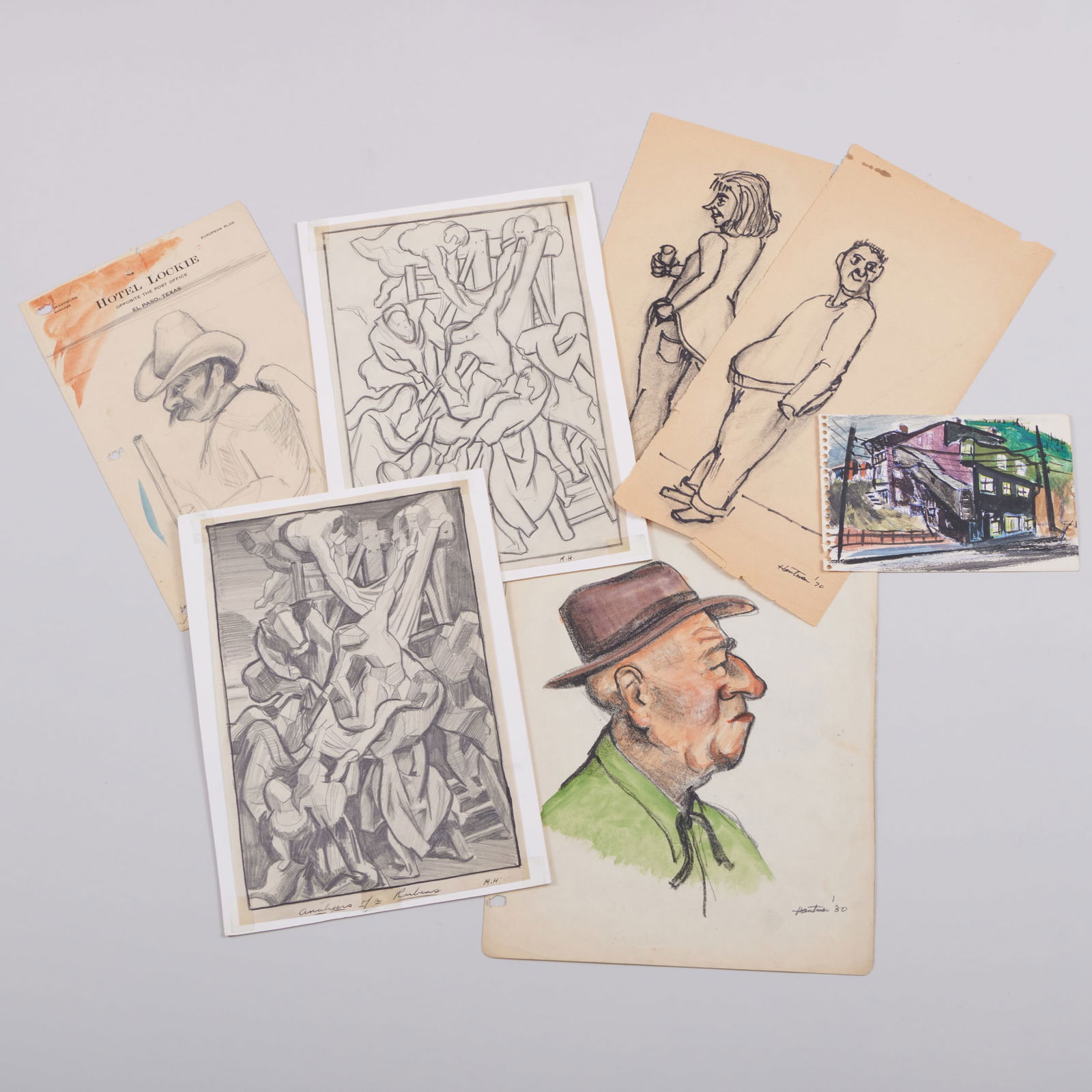 Murray Hantman (1904-1999): A Large Group of Miscellaneous Studies (1 of 7)