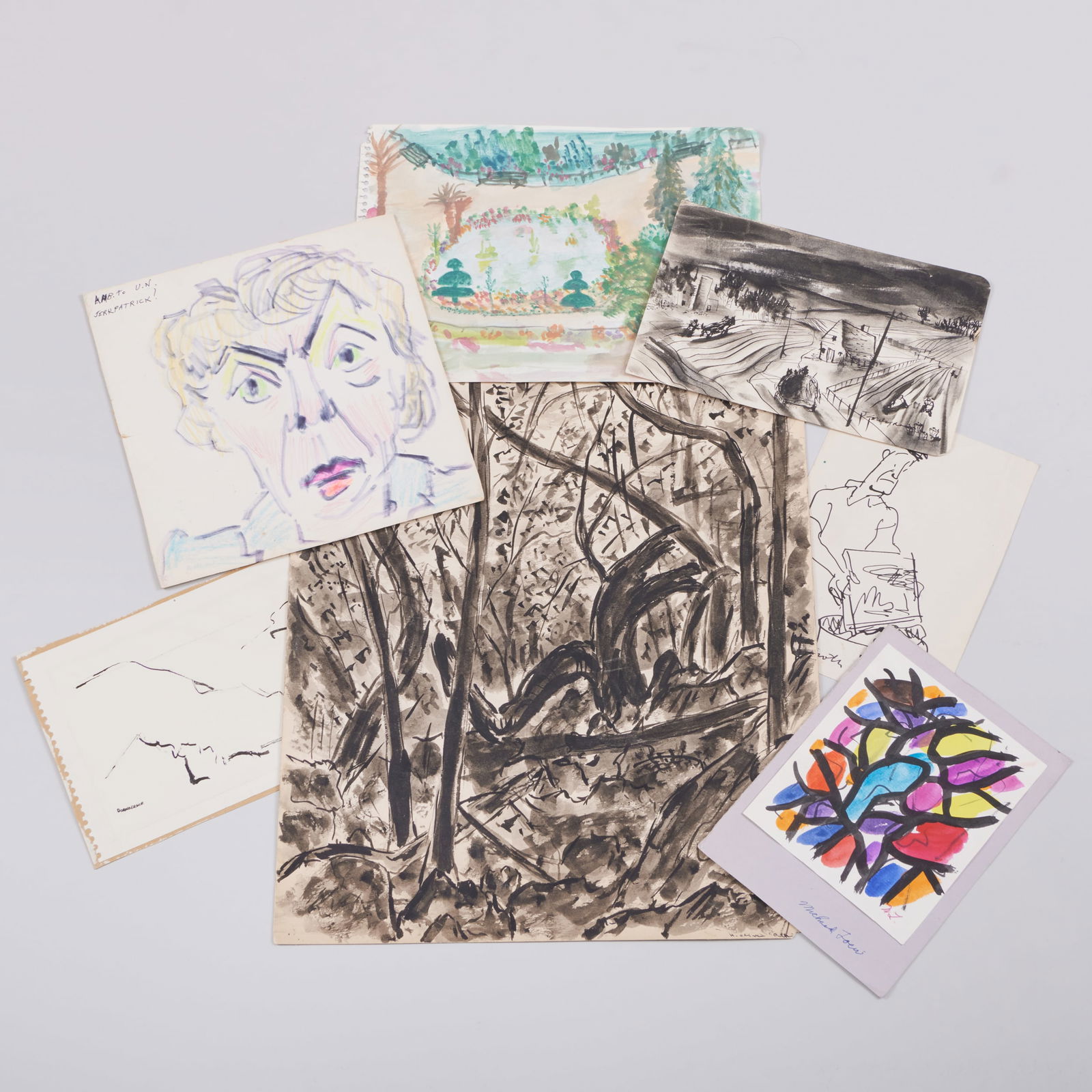 Miscellaneous Group of Thirteen Works on Paper (1 of 8)