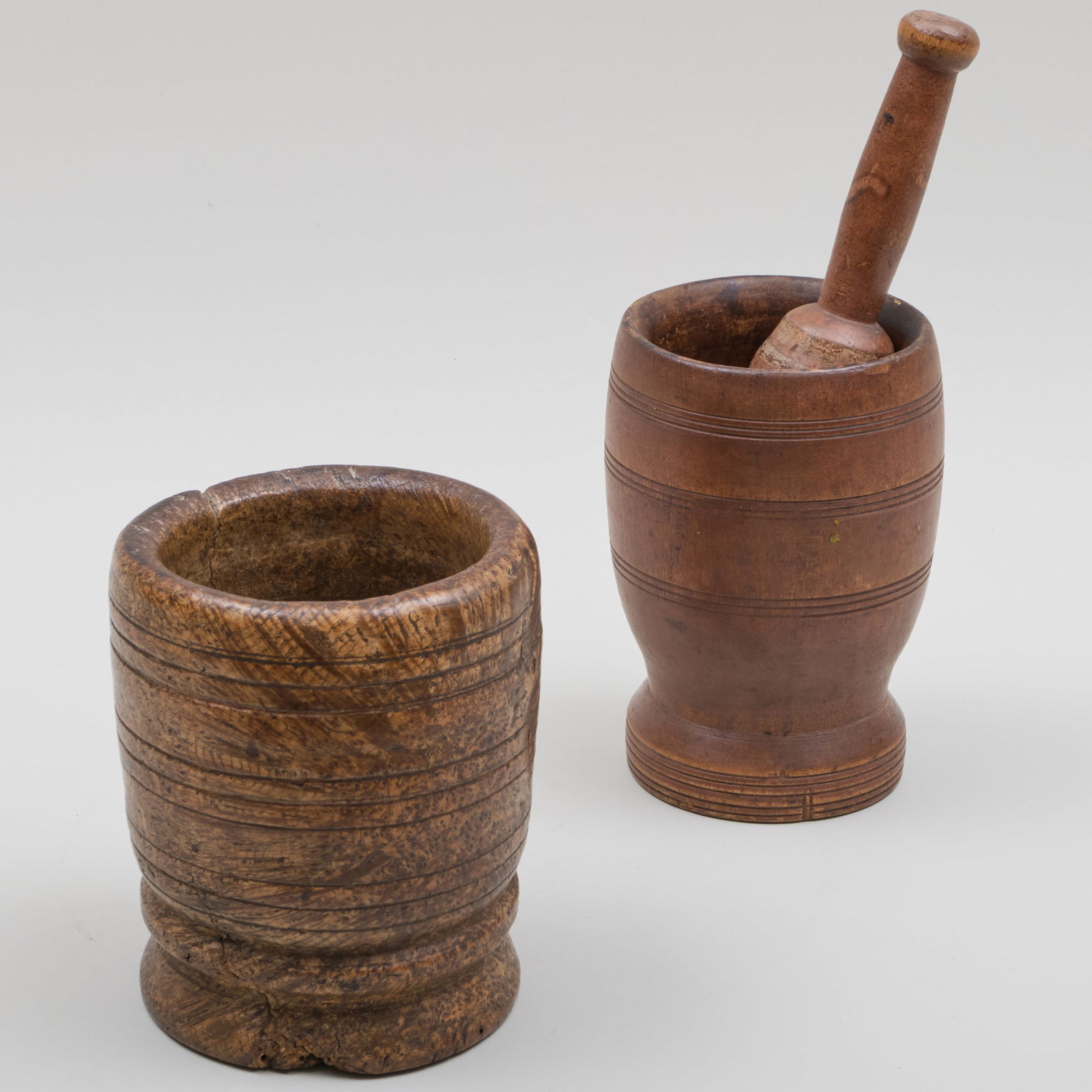 Two Treen Mortars and a Pestle (1 of 9)