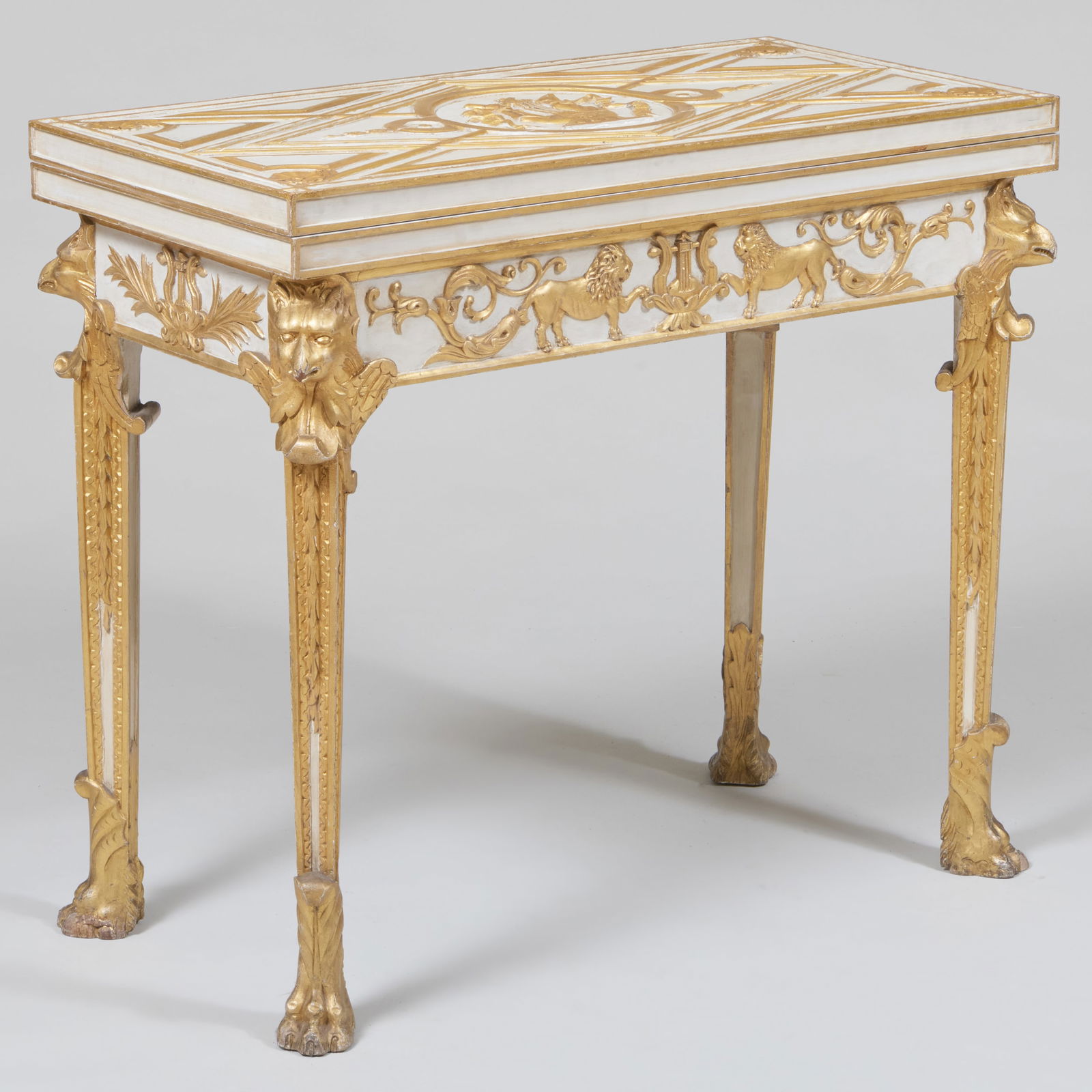 Italian Neoclassical Style Painted and Parcel-Gilt Fold Over Games Table (1 of 14)