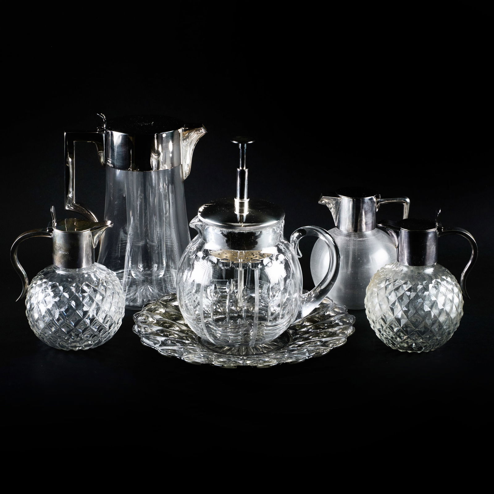 Group of Silver and Silver Plate Mounted Glass Drinkware (1 of 20)