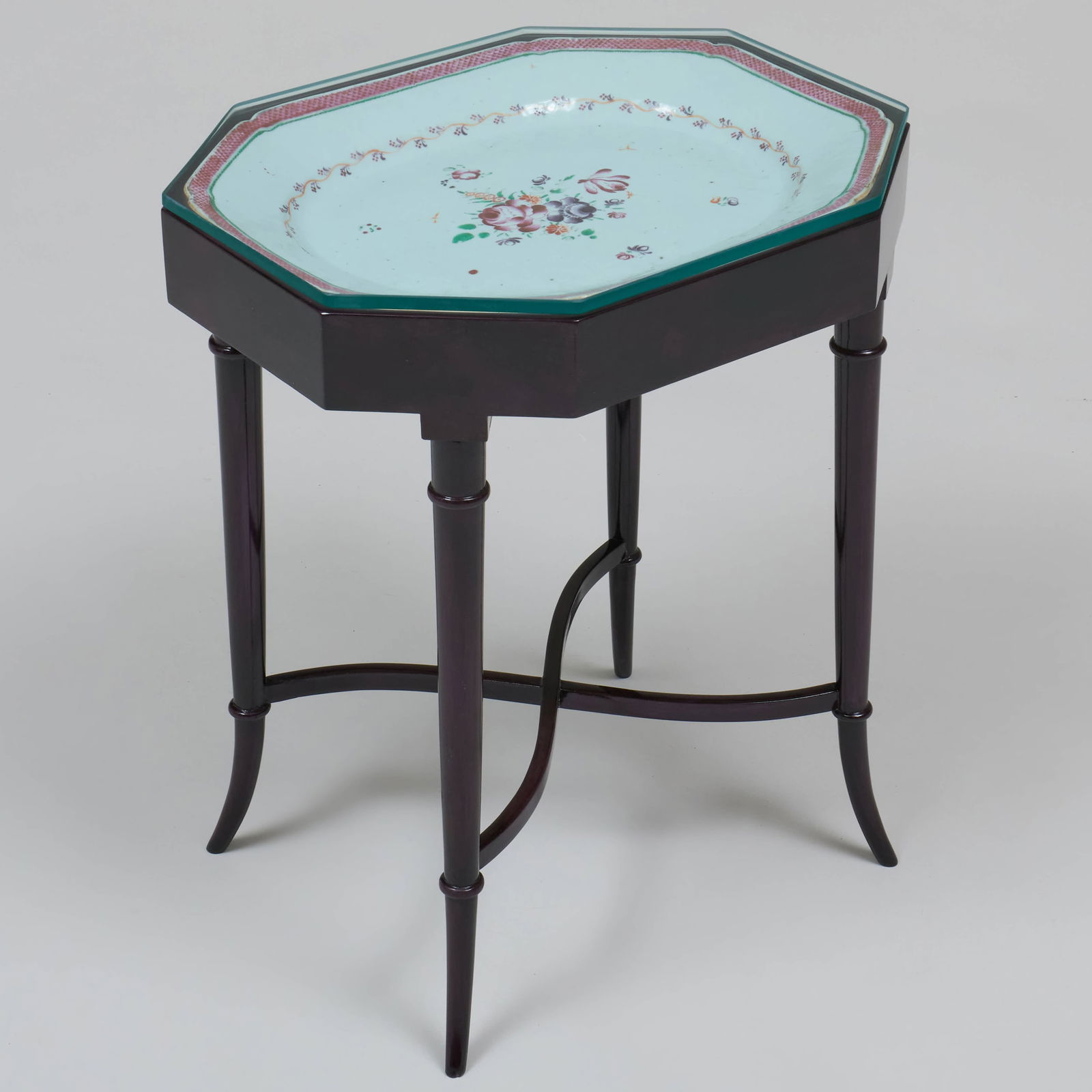 Chinese Export Famille Rose Porcelain Tray on Later Stand (1 of 7)