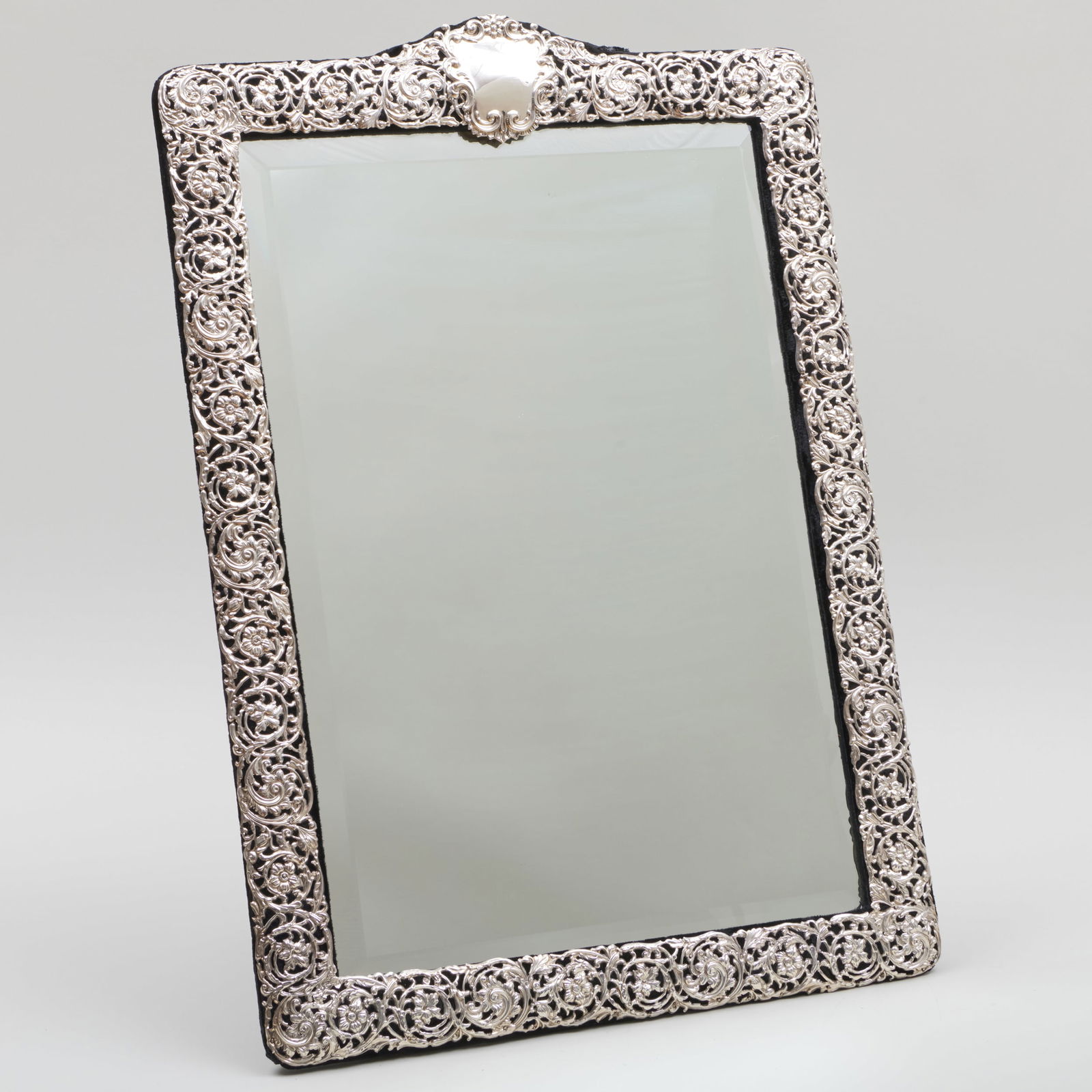 Large English Repousse  Silver Mirror (1 of 4)