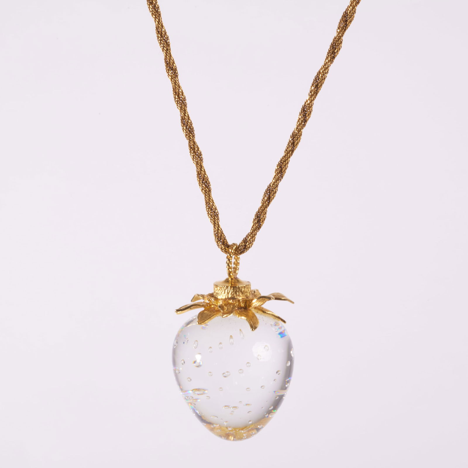 Steuben Glass Strawberry Pendant Necklace (1 of 4)