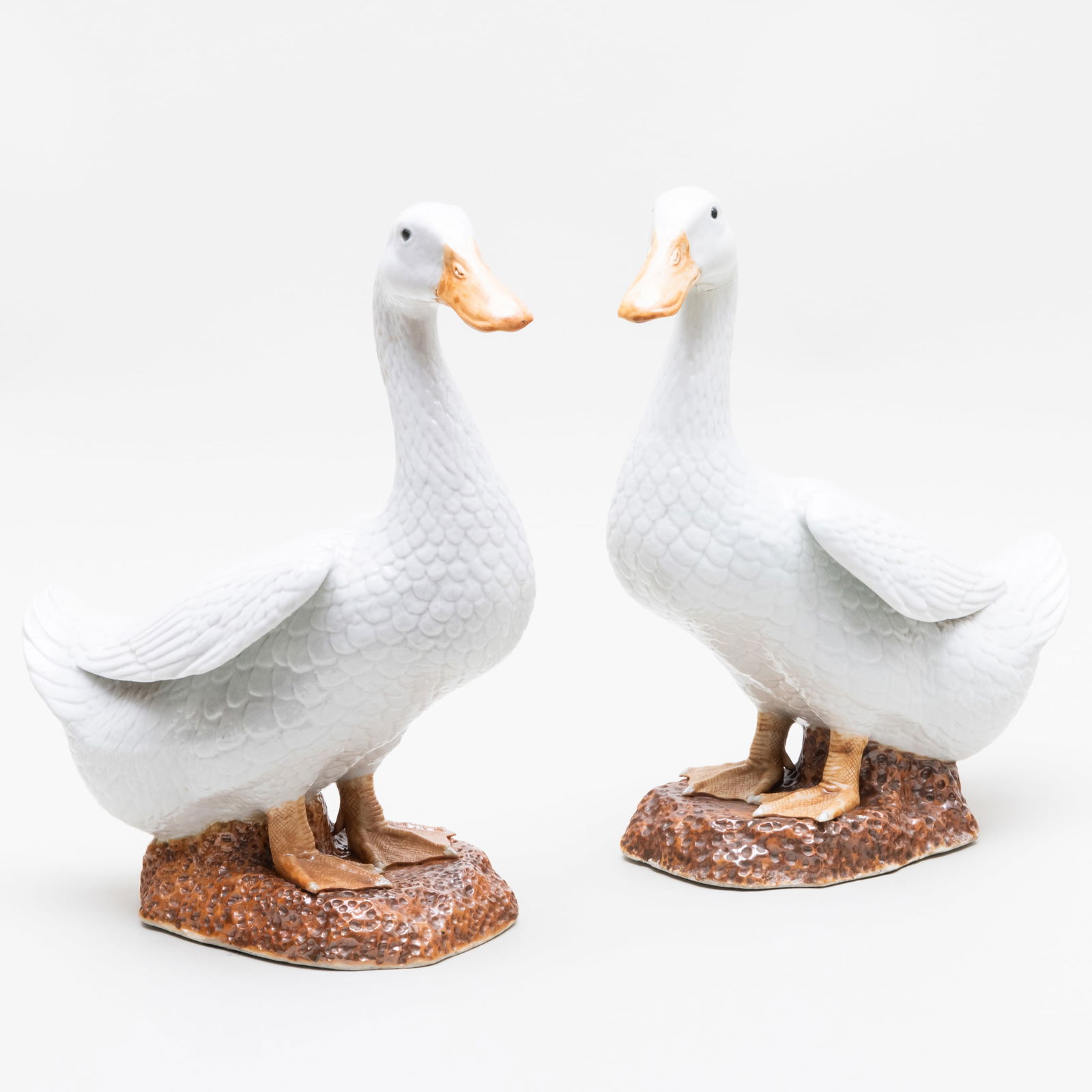 Pair of Chinese Export White Glazed Porcelain Models of Ducks (1 of 9)