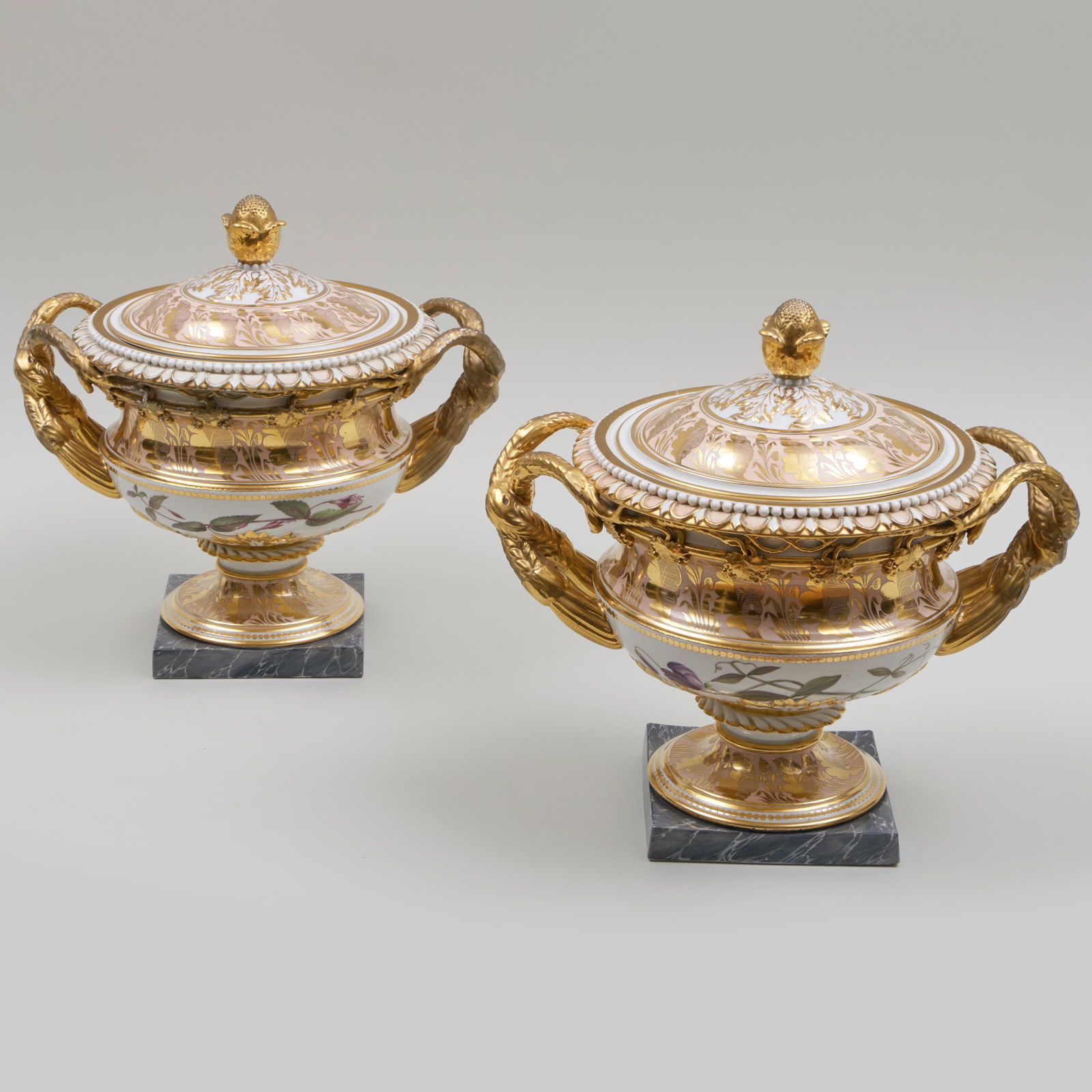 Pair of Chamberlain's Worcester Botanical Fruit Coolers, Covers and Liners (1 of 11)