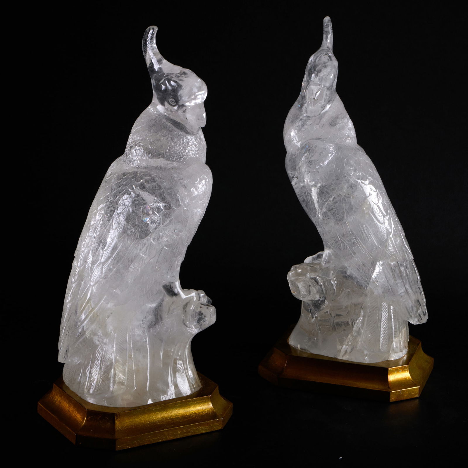 Pair of Rock Crystal Models of Cockatoos (1 of 9)