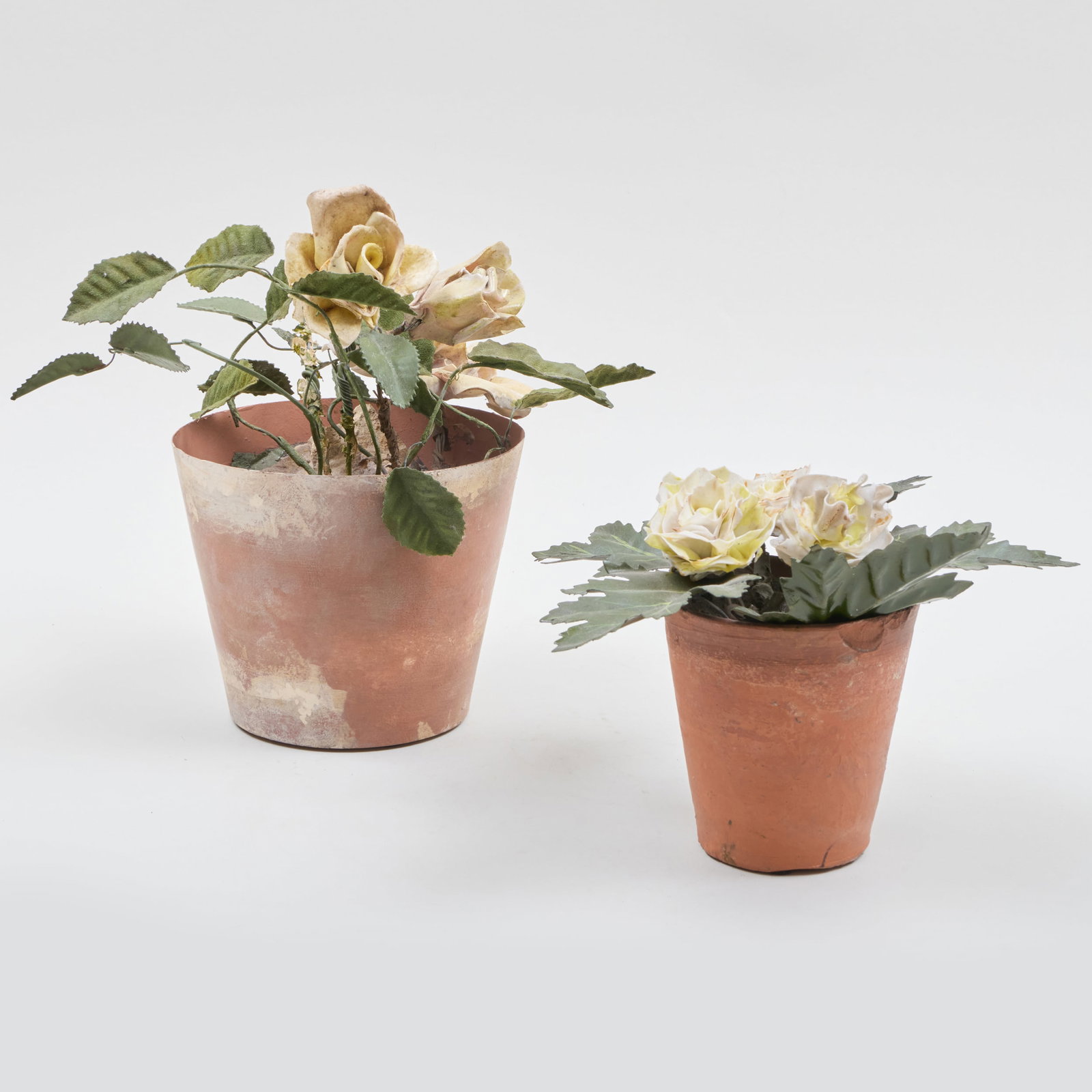 Two Tole and Terracotta Models of Roses (1 of 5)