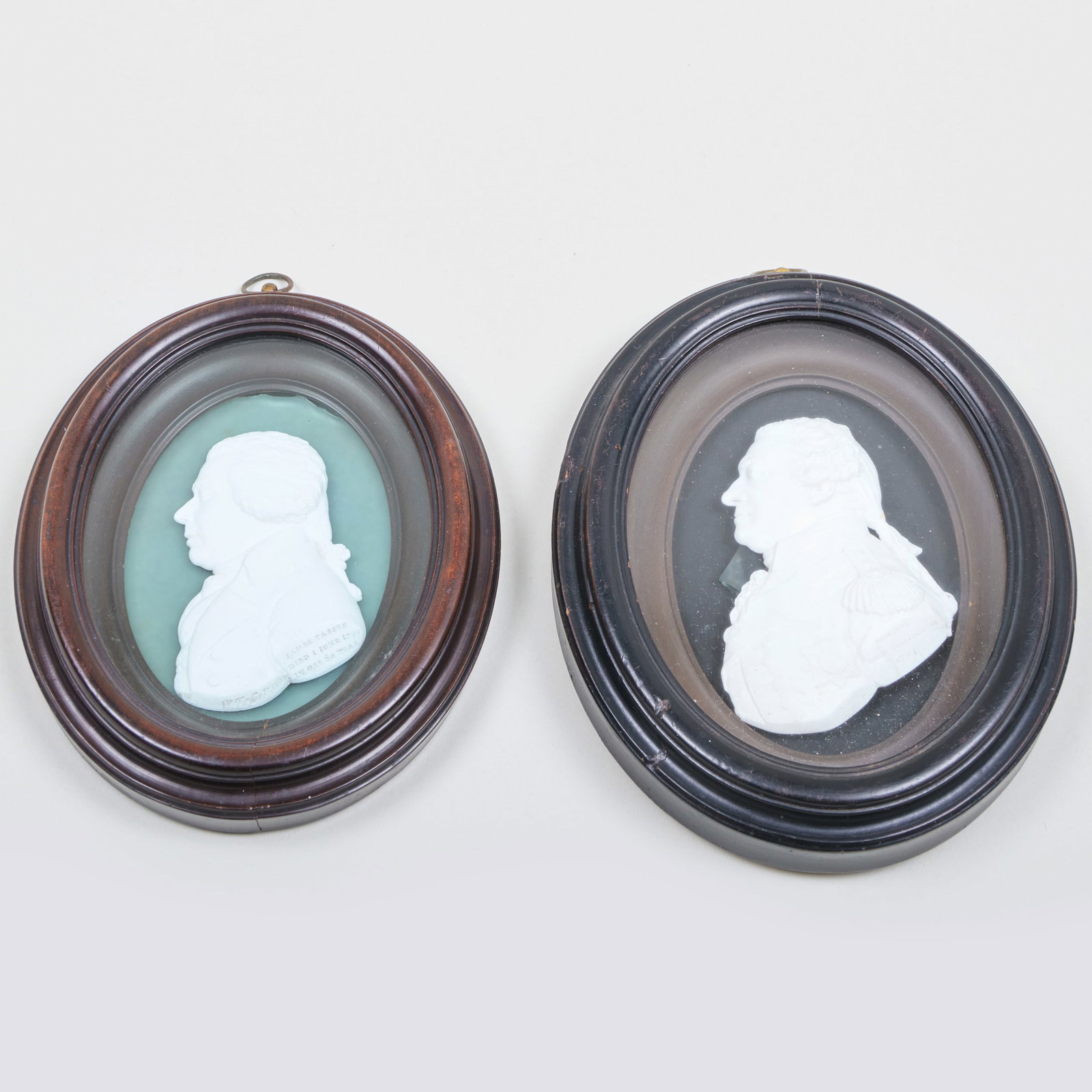 Two James Tassie Portraits: Two James Tassie Portraits Comprising: A self portrait of James Tassie A portrait of Admiral Lord Viscount Duncan The larger 6 x 4 7/8 in. (frame).