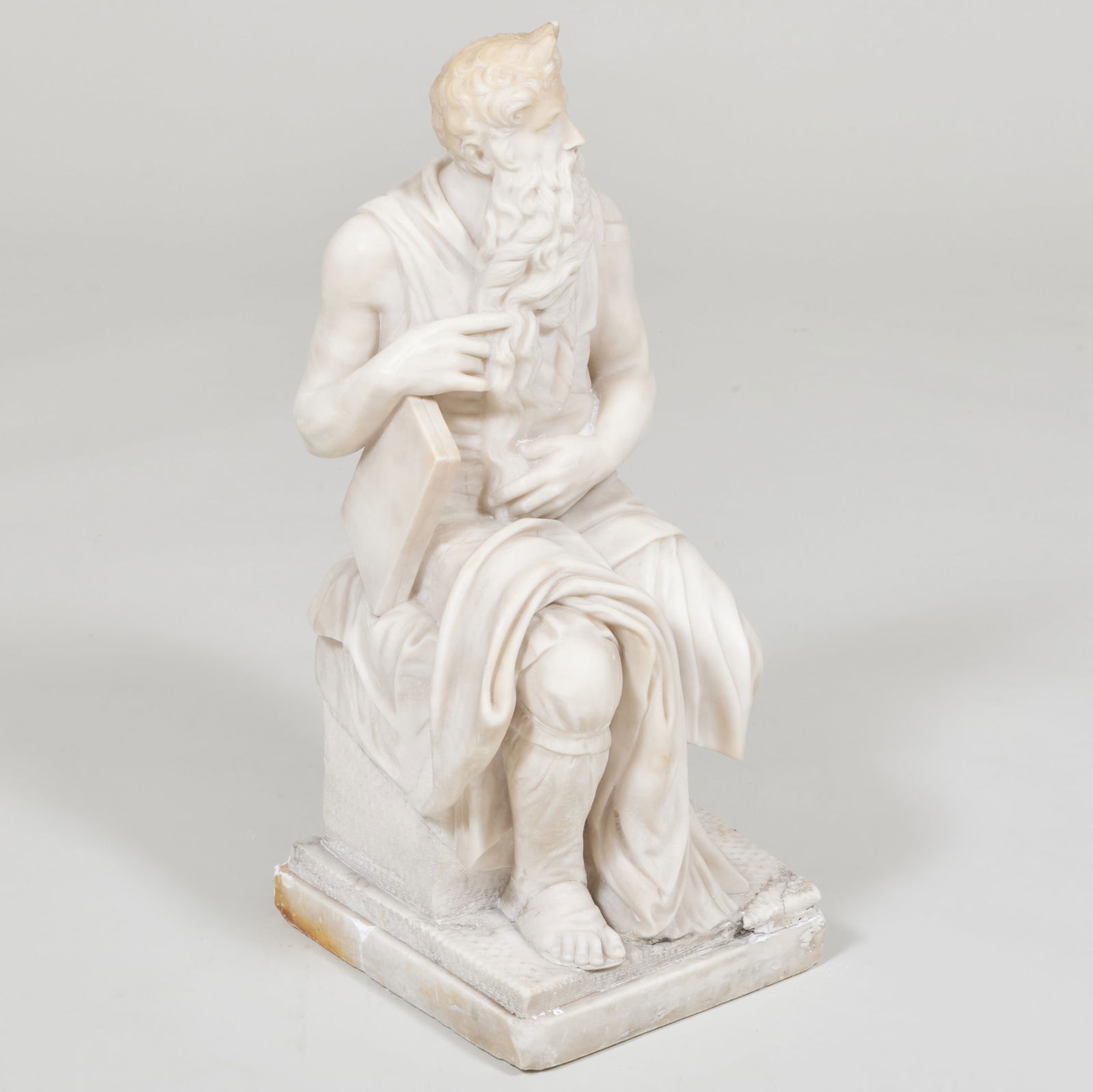 Grand Tour Alabaster Sculpture of Moses, after a model by Michelangelo (1 of 8)