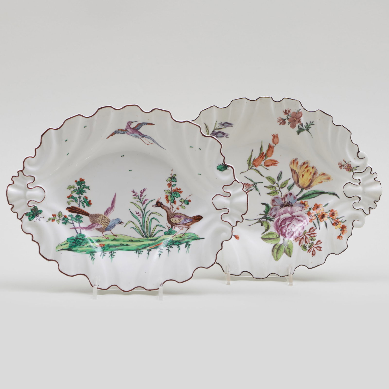 Two Chelsea Silver Shaped Porcelain Dishes (1 of 8)