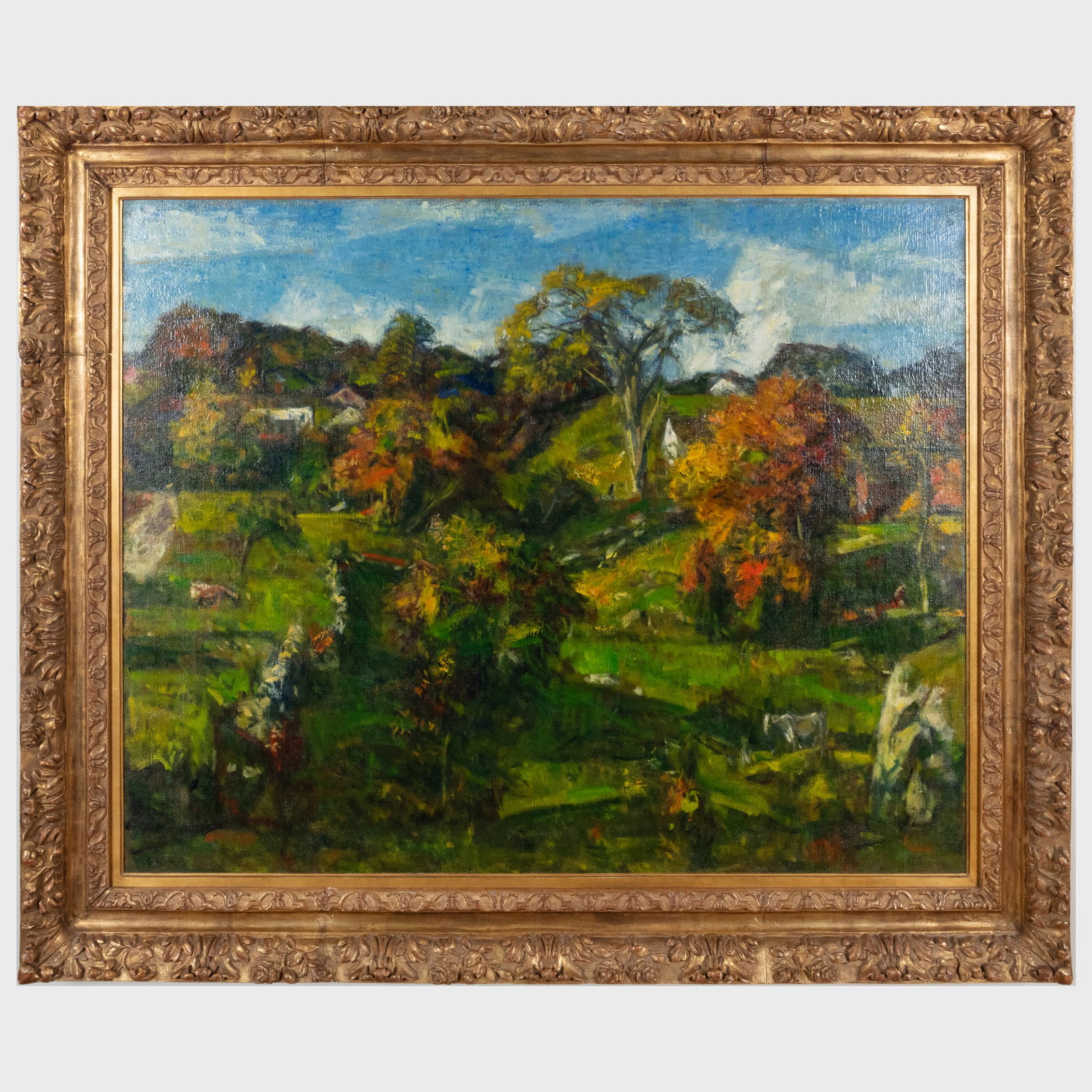 Charles Harold Davis (1856-1933): Autumn in Connecticut: Charles Harold Davis (1856-1933): Autumn in Connecticut Oil on canvas, 1932-33, signed 'C.H. Davis' lower left. 41 x 50 in., 51 x 60 in. (frame). Exhibited: Carnegie Institute, Pittsburg, PA, Survey