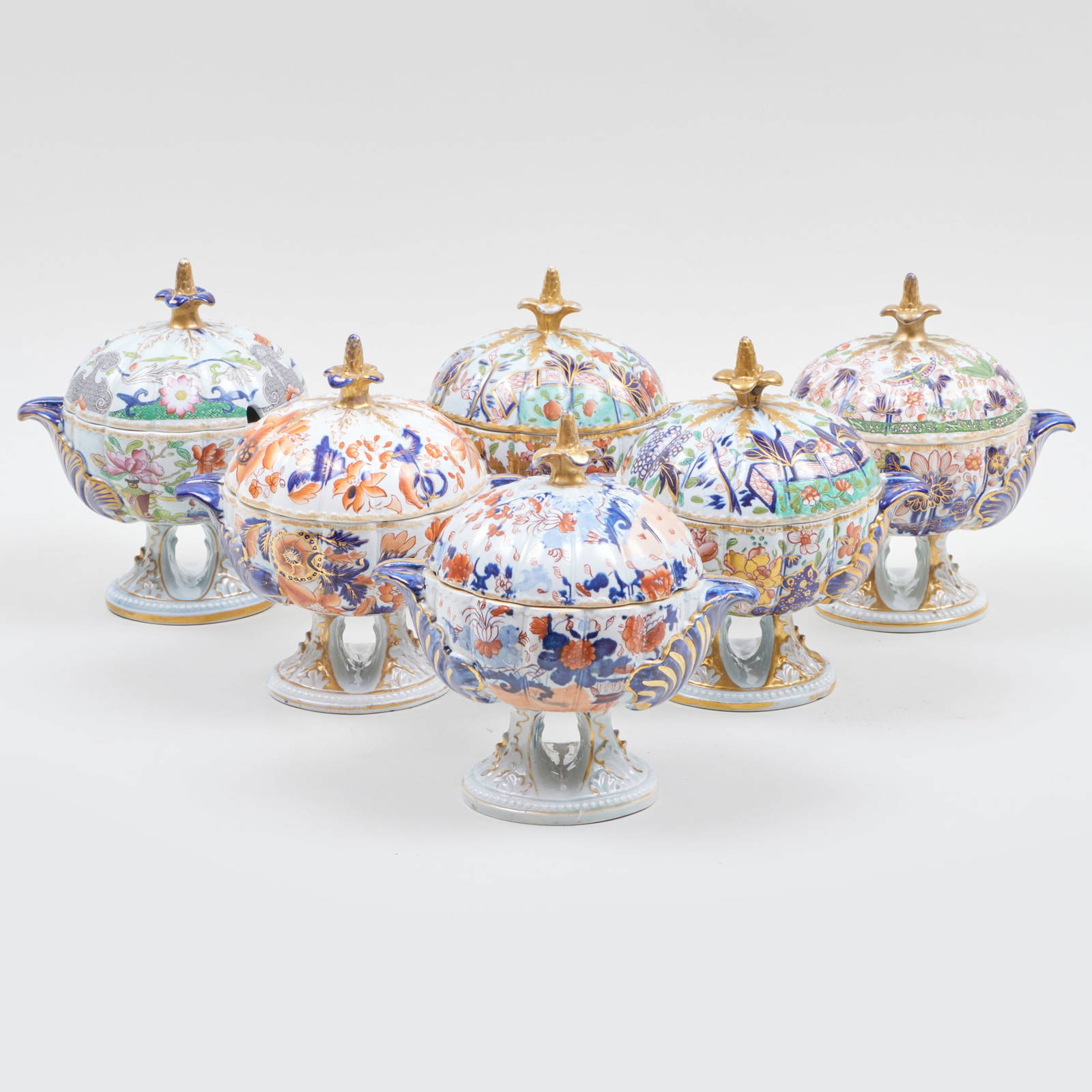 Group Of Six Mason's Ironstone Sauce Tureens And Covers Auction