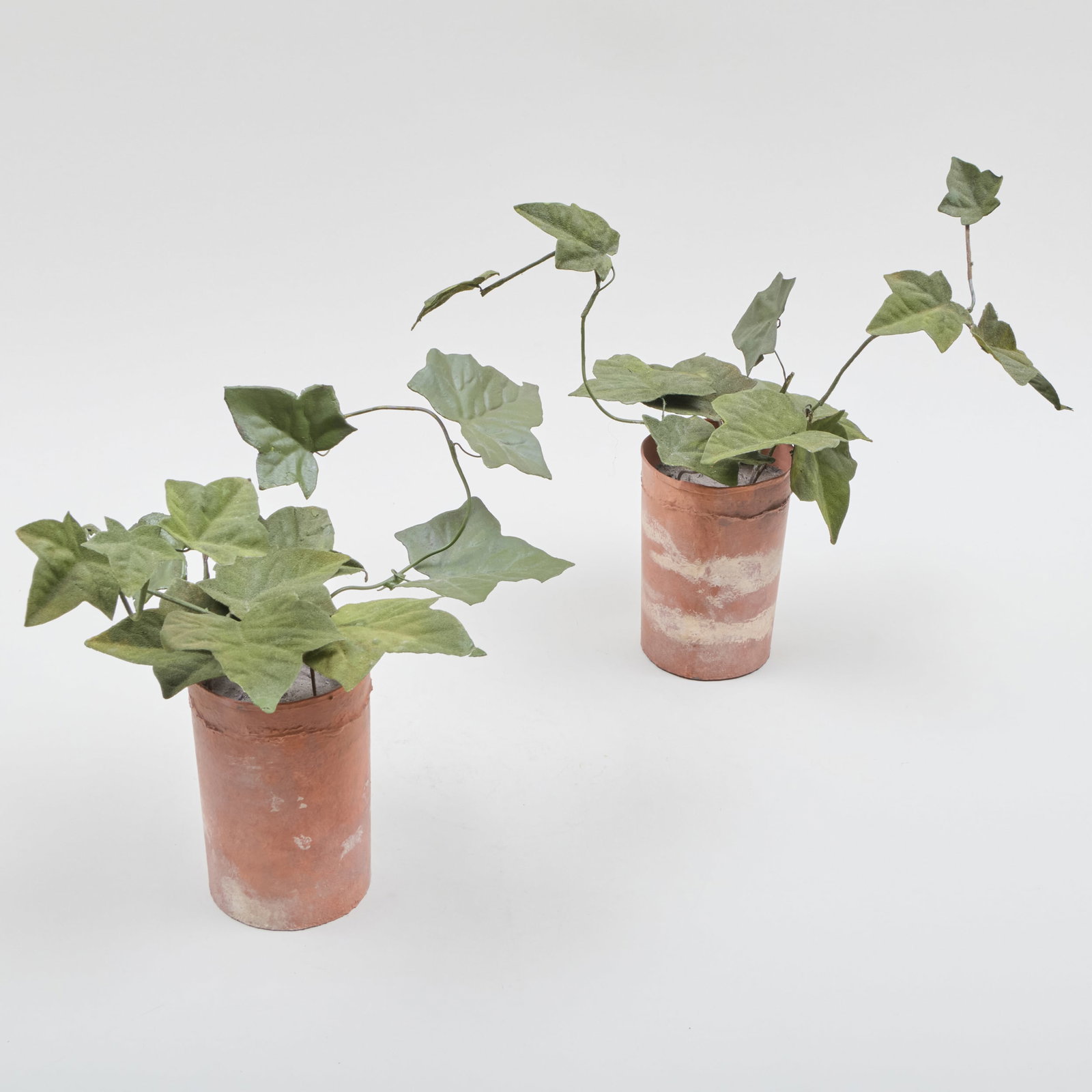 Pair of Tole Models of Ivy in Pots: Pair of Tole Models of Ivy in Pots 9 1/4 x 12 x 8 1/2 in. Property from the Jordan Saunders Collection