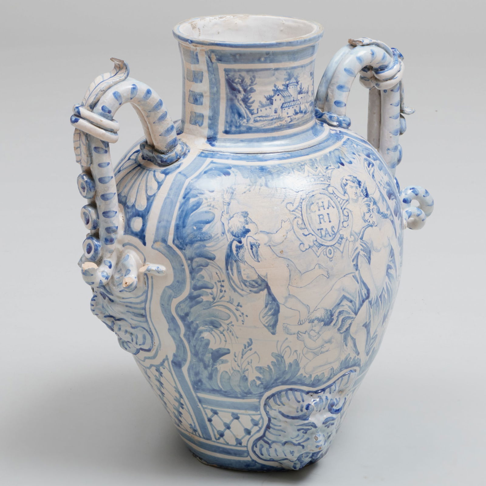 Continental Blue and White Faience Storage Jar (1 of 7)