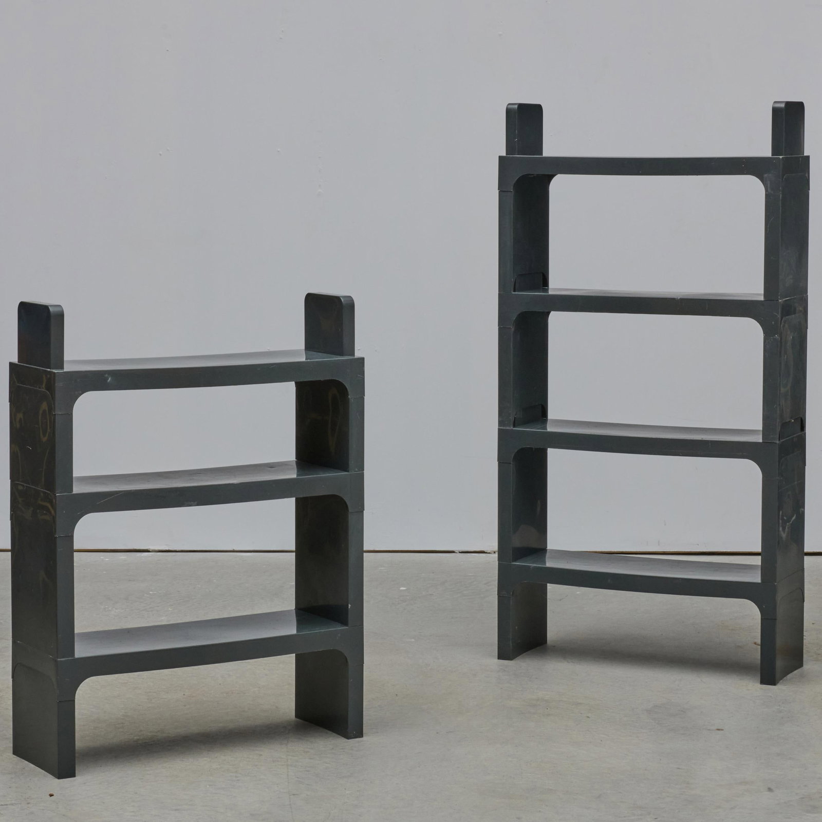 Two Olaf von Bohr for Kartell Grey Plastic Interchangeable Shelves (1 of 8)