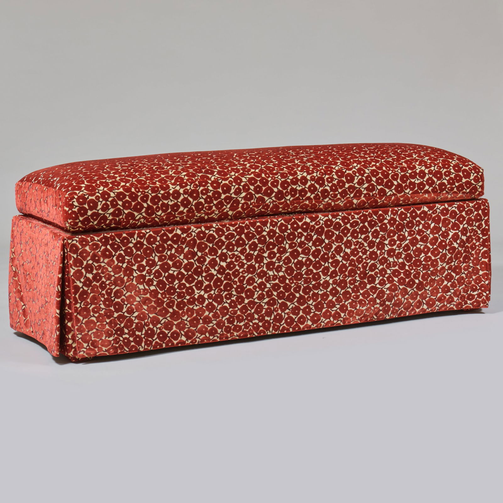 Floral Velvet Upholstered Ottoman (1 of 10)