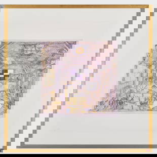 William T. Wiley (1937-2021): I Keep Foolin' Around: William T. Wiley (1937-2021): I Keep Foolin' Around Etching in colors on wove paper, 1981, signed and dated in pencil, numbered 40/50. 28 x 26 in. (sheet), 33 x 33 in. (frame). The Abrams Family Colle