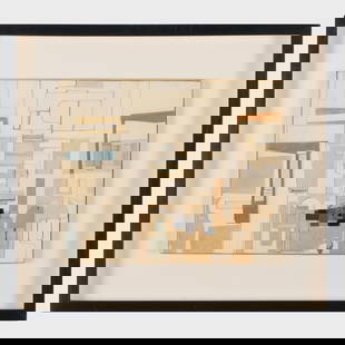 Addie Herder (1920-2009): Untitled (R-2): Addie Herder (1920-2009): Untitled (R-2) Mixed media collage, 1961, signed 'A. Herder' and dated lower right, with label from Pavel Zoubok Gallery, NY. 7 1/2 x 9 1/4 in. (sheet), 12 1/4 x 14 1/4 in. (
