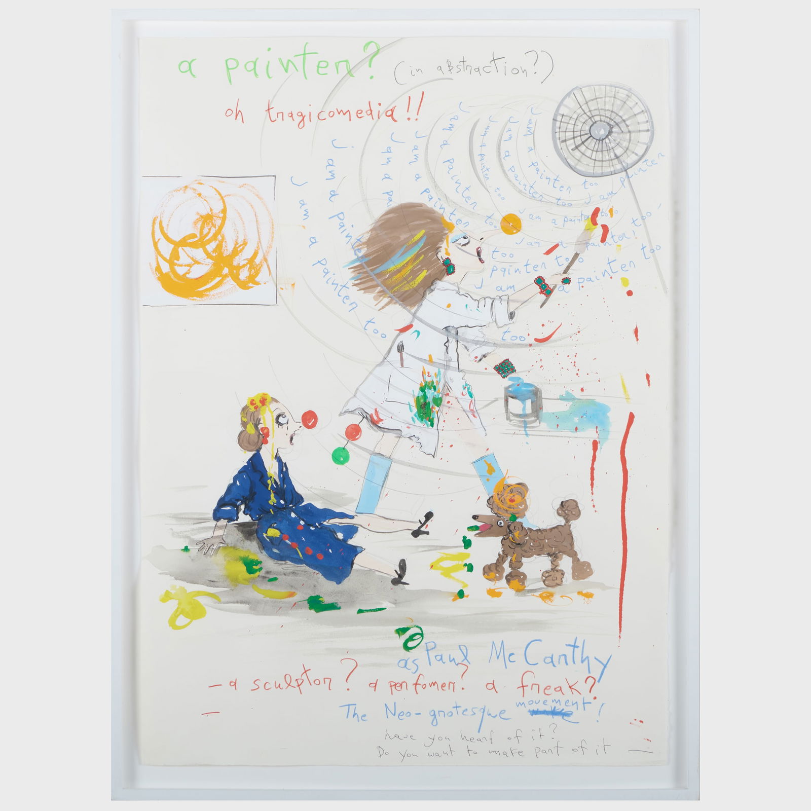 Konstantin Kakanias (b. 1961): as Paul McCarthy: Konstantin Kakanias (b. 1961): as Paul McCarthy Colored pencil, ink and gouache on paper, 2001, unsigned, with label from Paul Kasmin Gallery, NY. 33 x 24 in. (sheet), 35 1/2 x 26 1/2 in. (frame). Col
