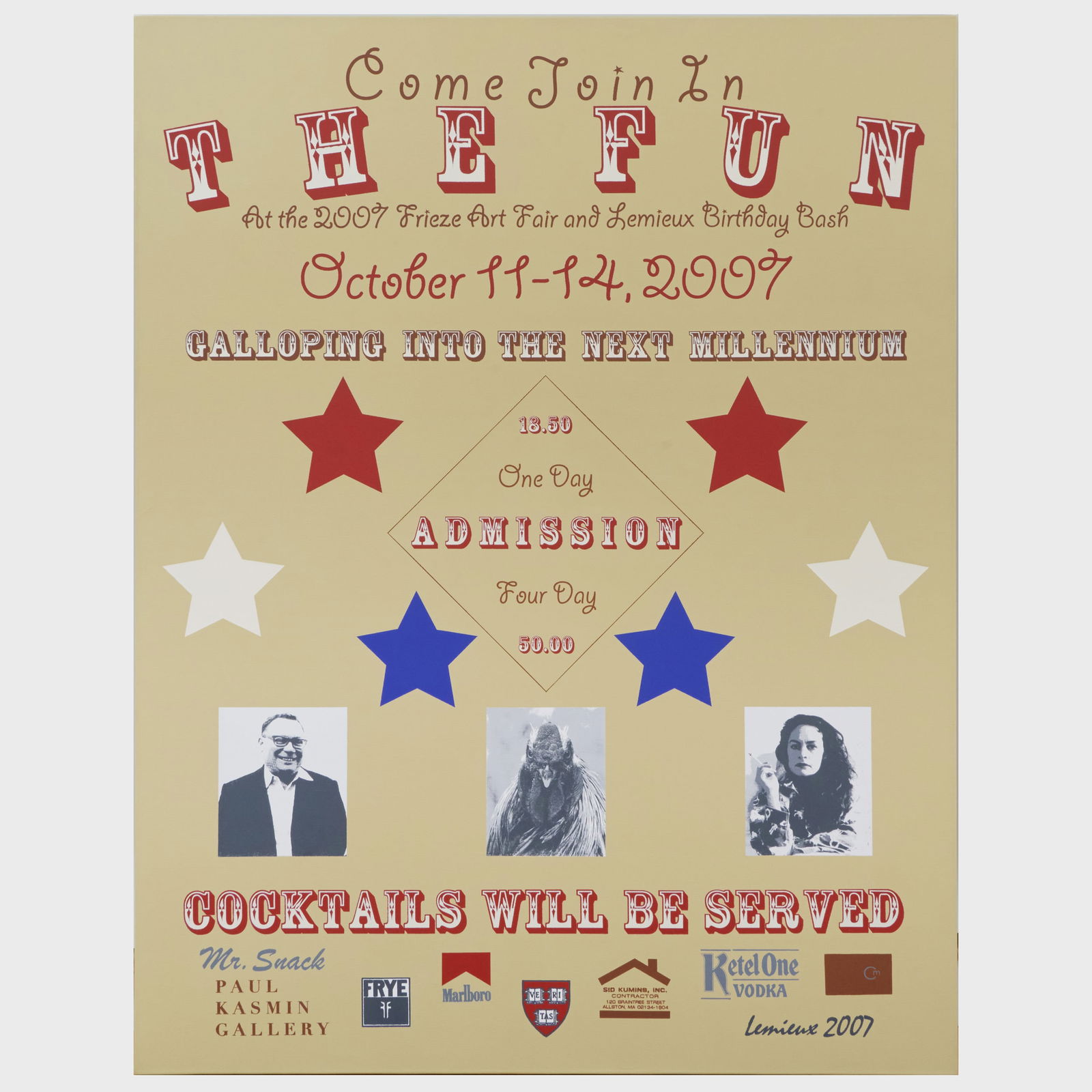 Annette Lemieux (b. 1956): The Fun: Annette Lemieux (b. 1956): The Fun Acrylic and screenprint on canvas, 2007, signed 'Lemieux', titled and dated on the reverse. 64 x 49 5/8 in., unframed. Collection of Paul Kasmin.