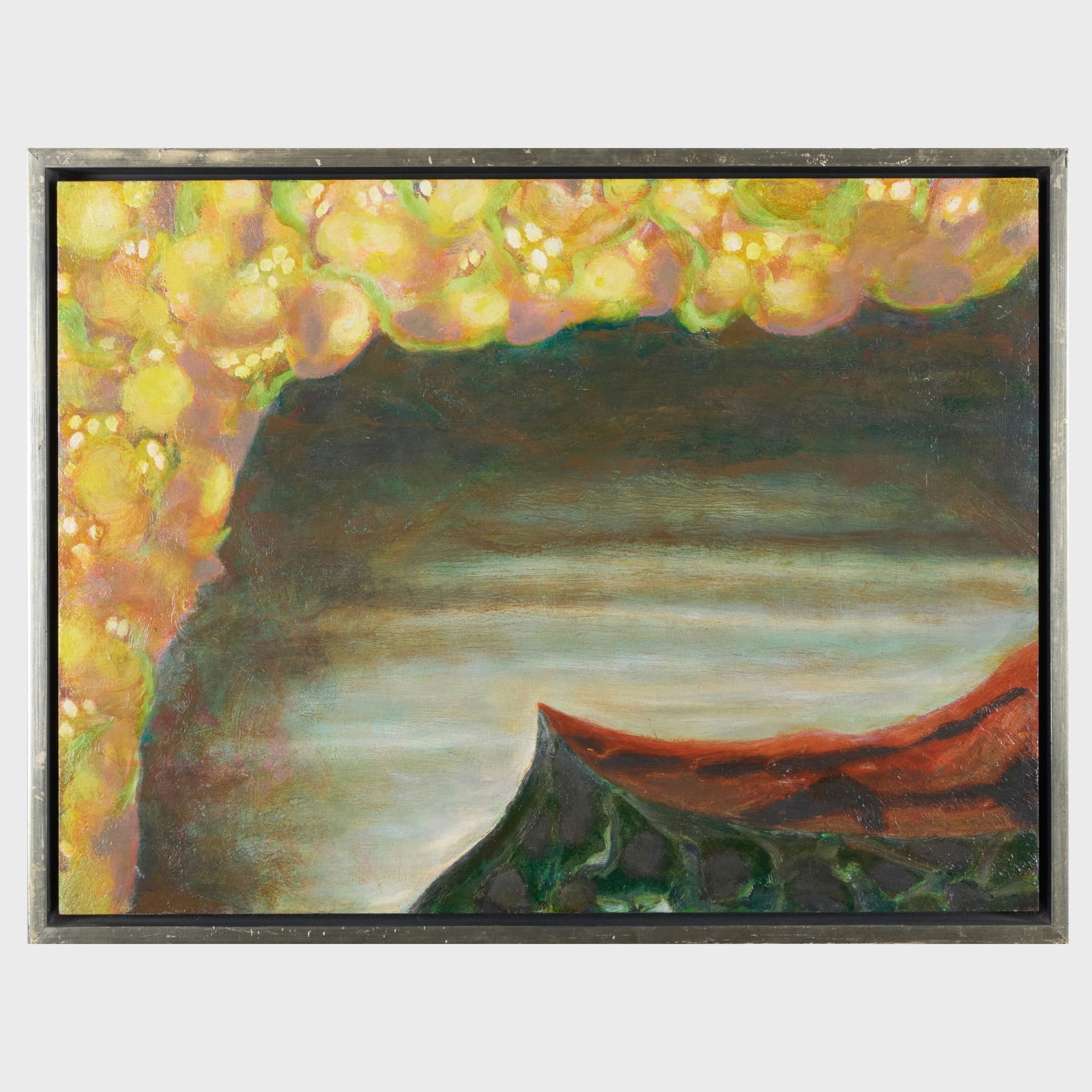 Gregory Amenoff (b. 1948): Trellis (Not Dark Yet): Gregory Amenoff (b. 1948): Trellis (Not Dark Yet) Oil on board, 2001, signed 'Amenoff', titled and dated on the reverse, with labels from Neilsen Gallery, Boston, Gerald Peters Gallery, Santa Fe and S