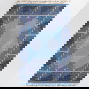 Swedish Flatweave Carpet: Approximately 9 ft. 10 in, x 6 ft. 5 in. 