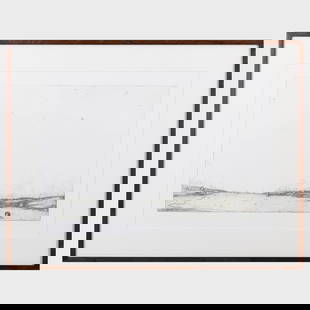 Nigel Cooke (b. 1973): Cryptoveldt: Etching in black on wove paper, 2003, signed, titled and dated in pencil, numbered 53/90.19 x 26 1/2 in. (sight), 26 1/2 x 34 1/2 in. (frame). 