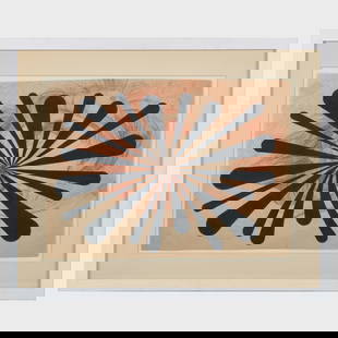 Peter Schuyff (b. 1958): Untitled: Ink on found drawing, 1991, signed 'Schuyff' and dated on the reverse, with label from Sperone Westwater, NY.16 1/4 x 20 1/8 in. (sheet), 16 x 20 in. (frame). Collection of Paul Kasmin.