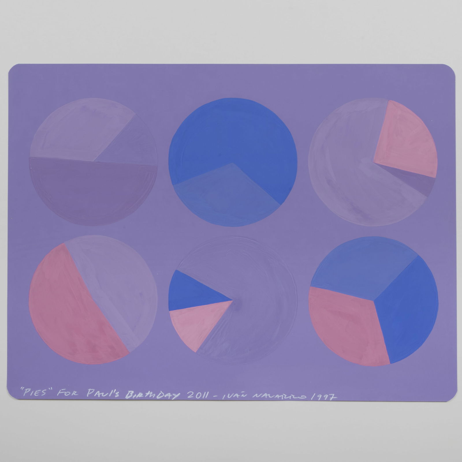 Ivan Navarro (b. 1972): Pies: Gouache on Color-aid paper, 1997, signed 'Ivan Navarro', titled, dated and inscribed 'For Paul's Birthday' lower left, together with; Traffic II color photograph with screenprint in black and orange o