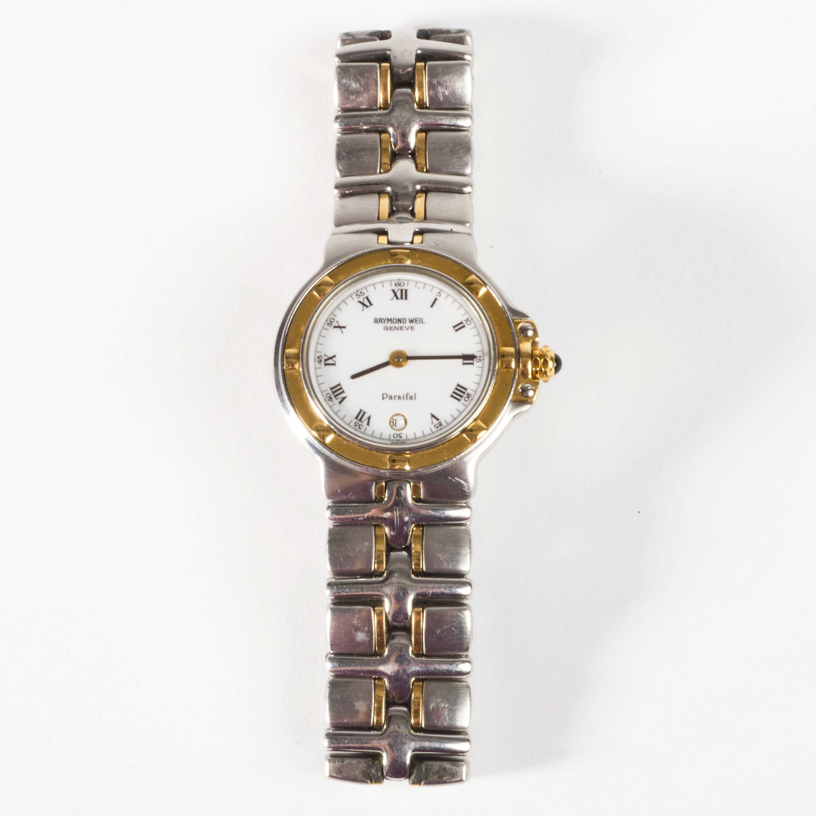 Raymond Weil Parsifal Stainless Steel and Gold-Plated Wristwatch: Marked 9990 / B219616'. Approx. 6 in.