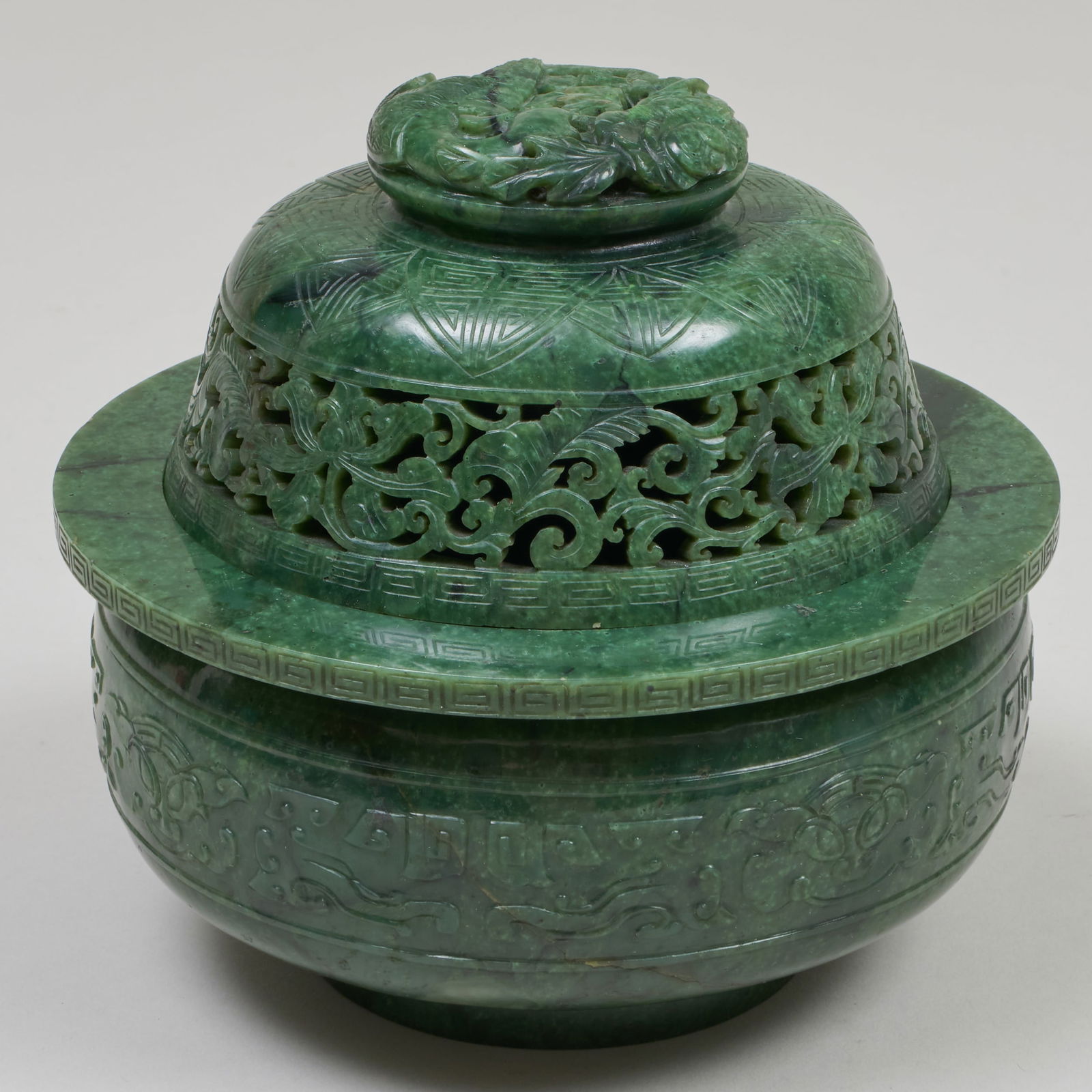 Chinese Spinach Green Jade Censer and Cover (1 of 13)