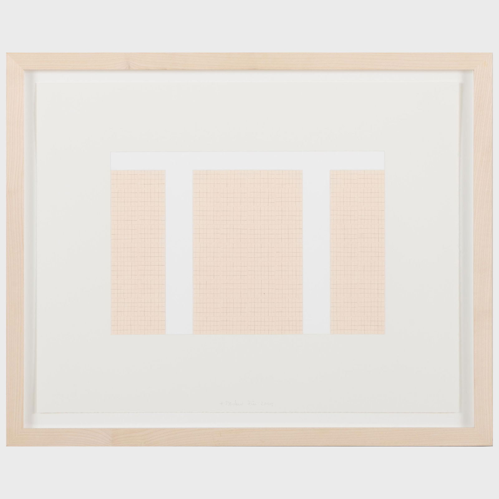 Frank Badur (b. 1944): Untitled: Pencil and gouache on paper, 2004-2005, signed 'F. Badur' and dated lower center, with label from Margaret Thatcher Projects, NY. 14 x 18 in. (sheet), 17 x 20 3/4 in. (frame).