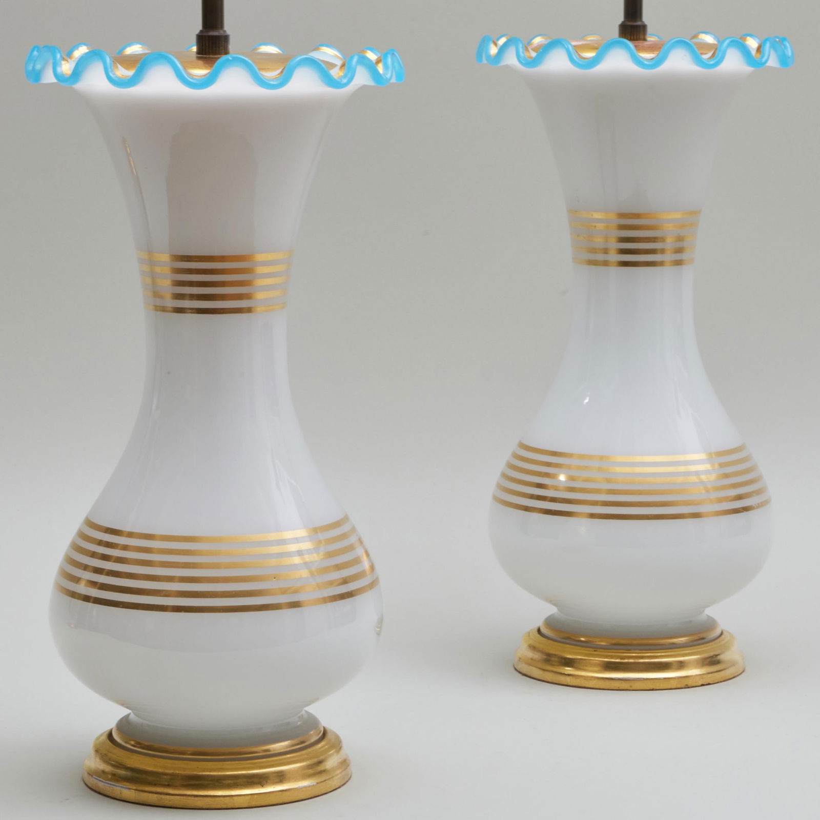 Pair of Opaline Glass Lamps (1 of 8)