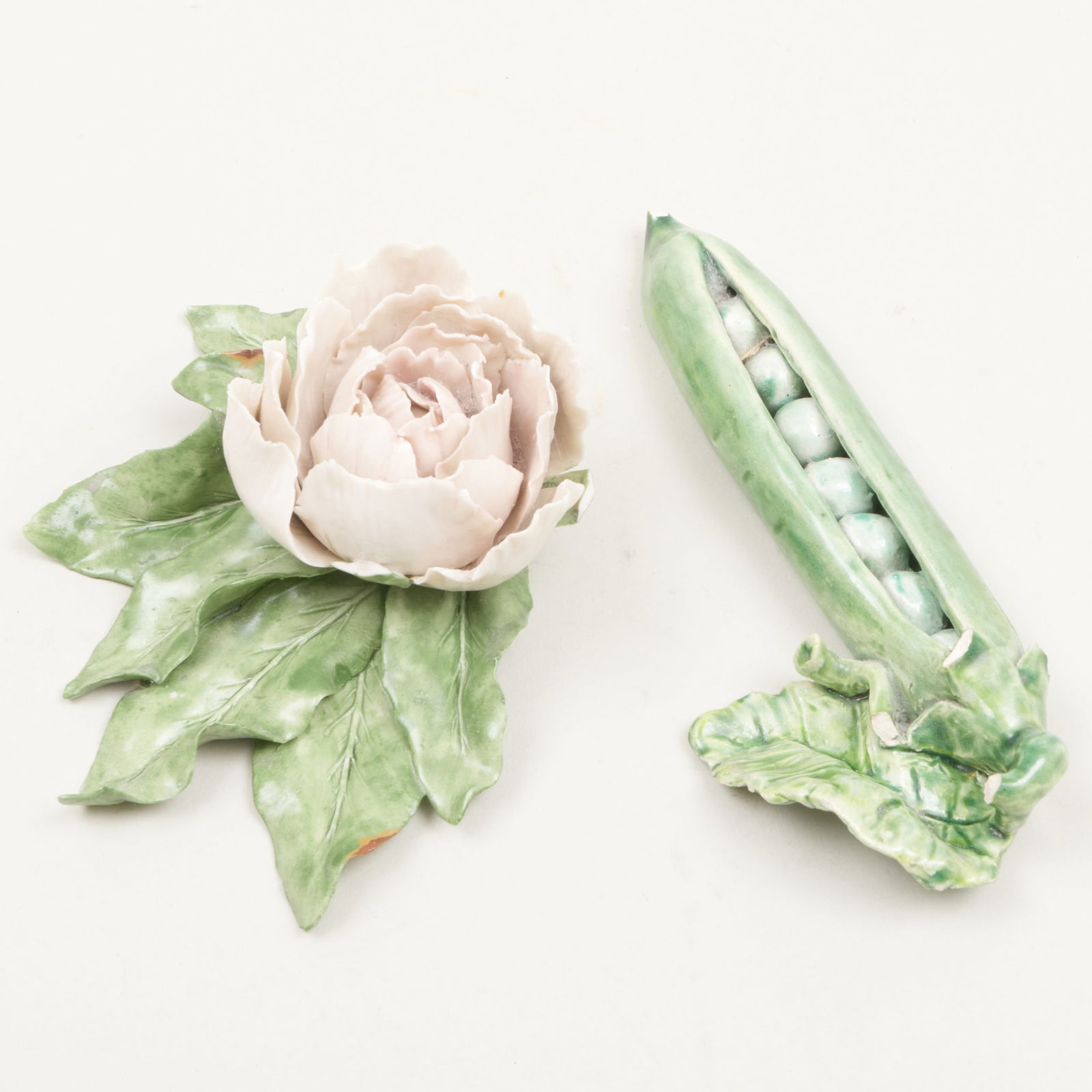 Vladimir for Slatkin Porcelain Model of a Rose and a Model of a Peapod (1 of 13)