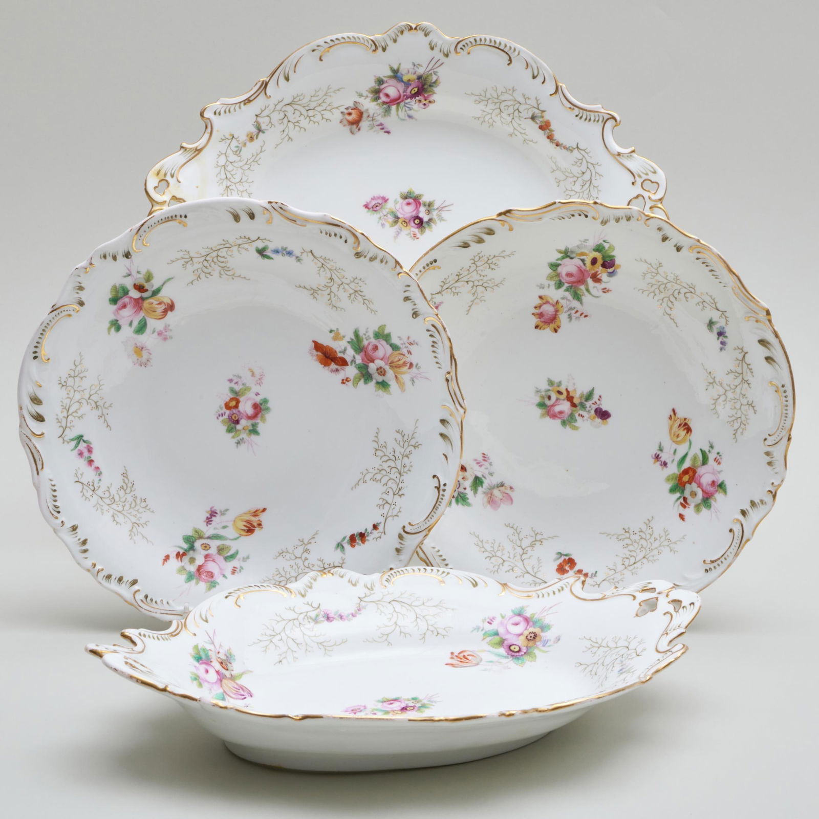 Group of Four Porcelain Serving Wares, Probably English (1 of 8)