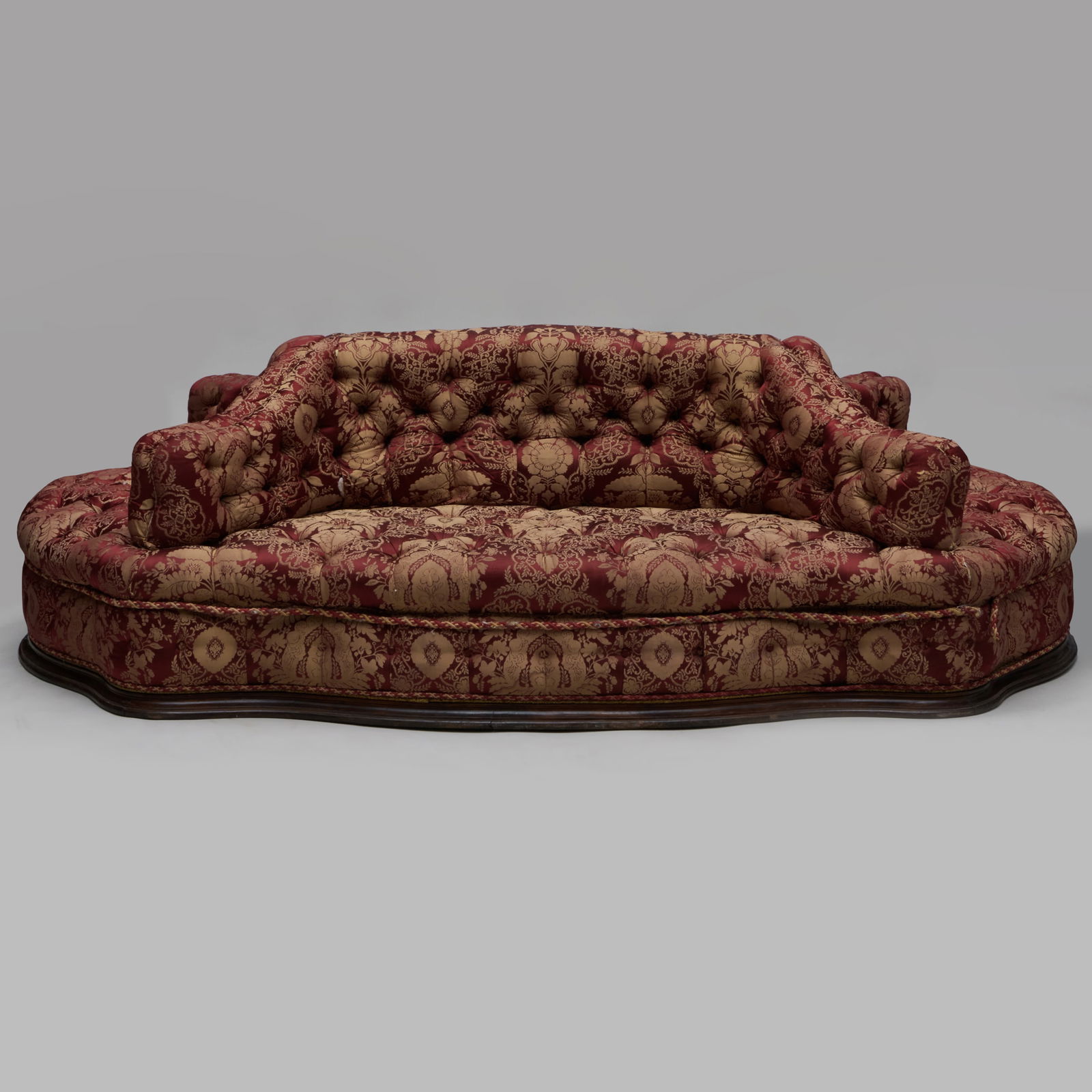 Tufted Silk Damask Tete-A-Tete, Designed by Renzo Mongiardino (1 of 8)