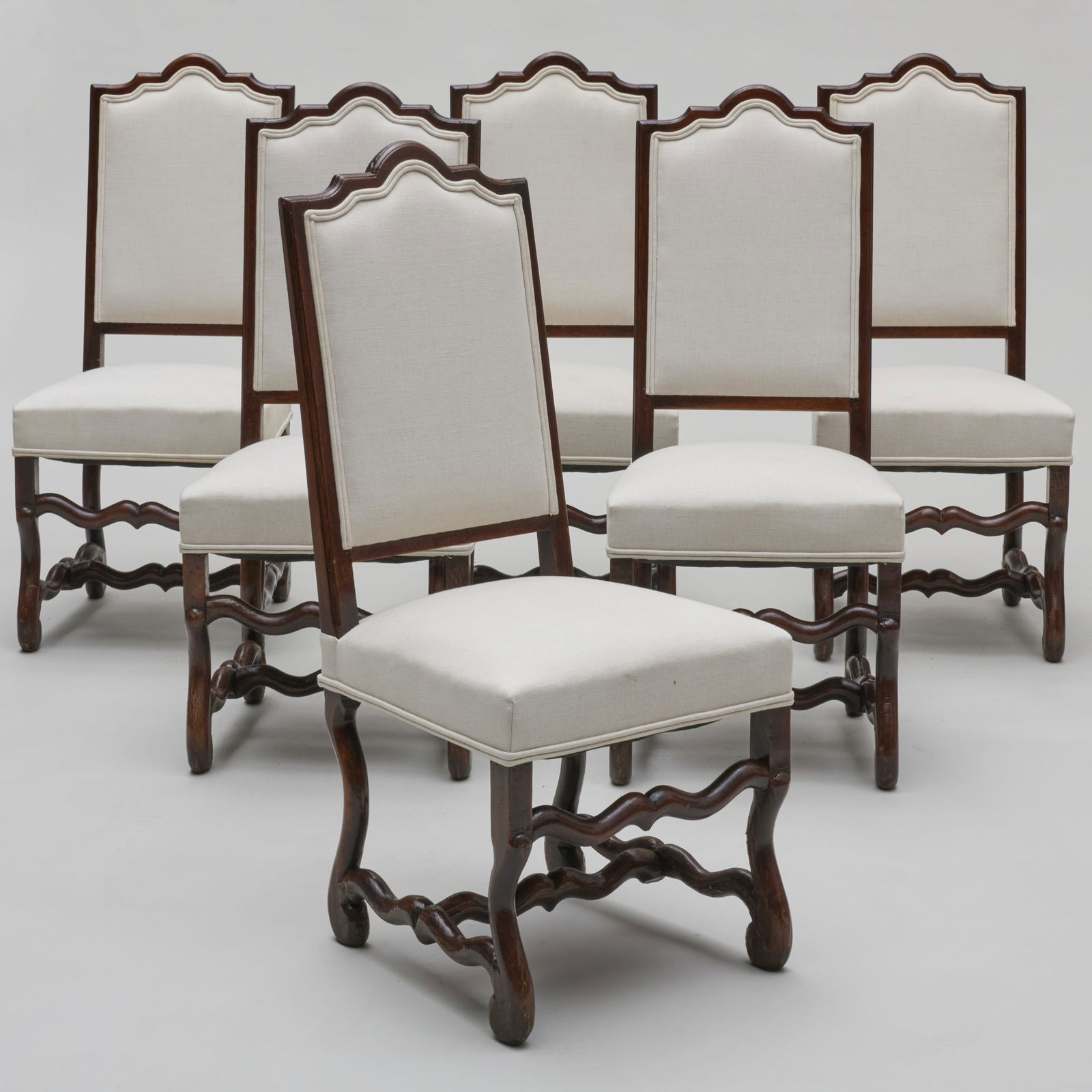 Set of Six Italian Baroque Style Oak Dining Chairs (1 of 7)