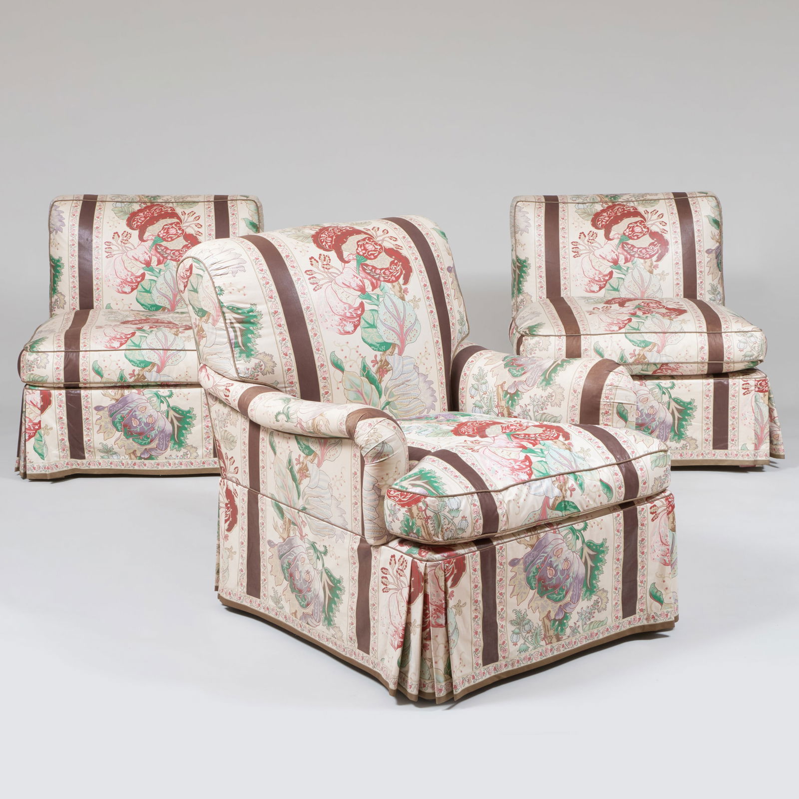 Group of Three Chintz Upholstered Chairs, Designed by Mario Buatta (1 of 15)