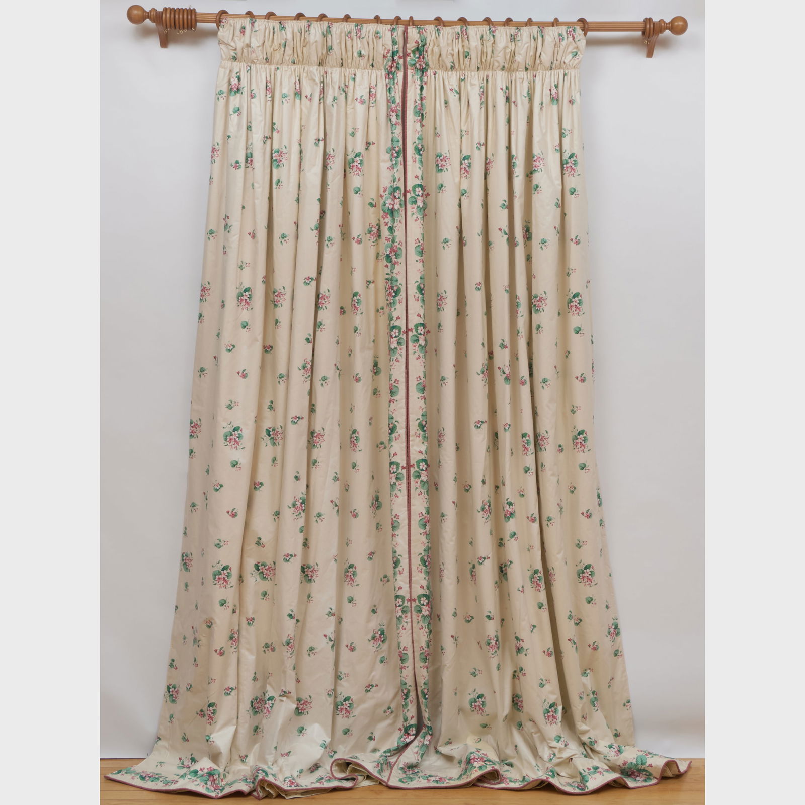 Set of Four Floral Chintz Curtain Panels, Designed by Mario Buatta for Patricia Altshcul (1 of 5)