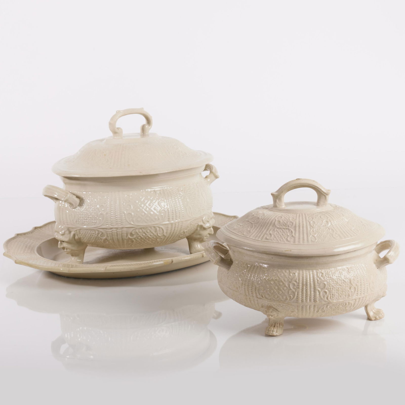 Two Salt Glazed Tureens and Covers and a Platter (1 of 19)