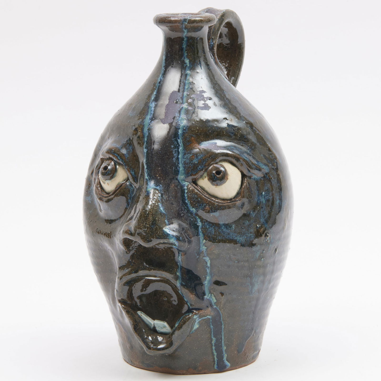 W.A. Flowers, North Carolina Glazed Earthenware Face Jug (1 of 8)