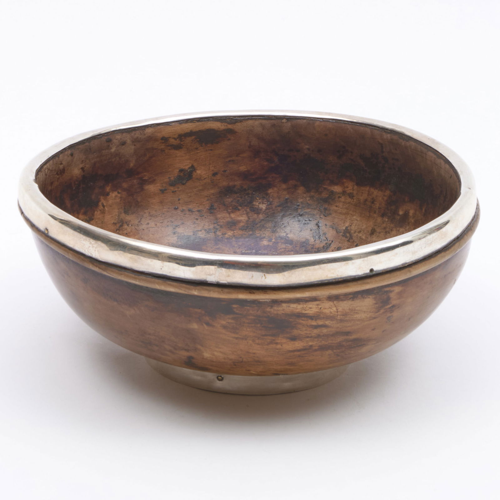 Victorian Treen Bowl with Silver Mounts (1 of 7)