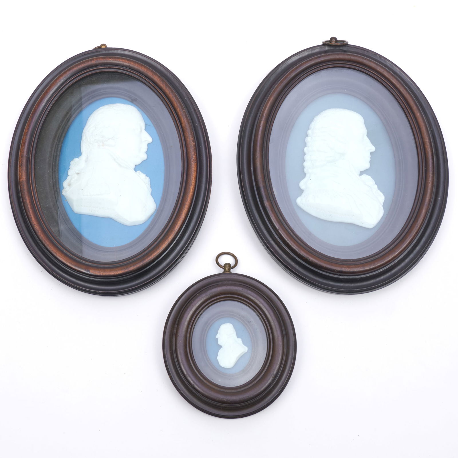 Group of Three James Tassie Portraits: Group of Three James Tassie Portraits Comprising: A portrait of Robert Brown A portrait of Alexander Abercrombie A portrait of L.C. Elder, Royal Edinburgh Volunteers The largest 5 3/4 x 4 5/8 in. (fra