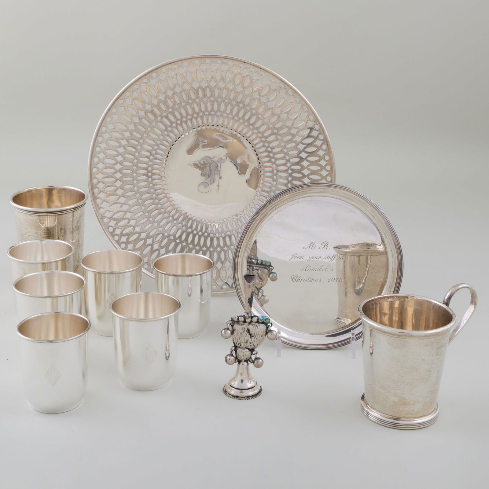 Asprey & Co. Silver Waiter and a Group of Silver Tablewares (1 of 15)