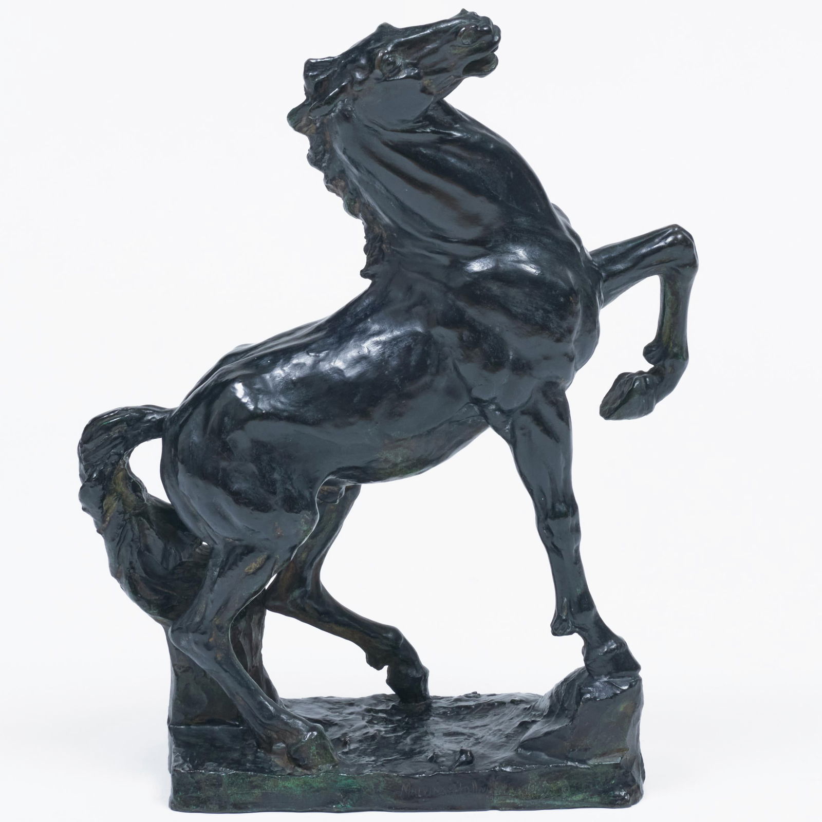 Malvina Hoffman (1884-1966): Horse: Malvina Hoffman (1884-1966): Horse Bronze, 1907, date of cast unknown, with the artist's copyright and dated at bottom, with the Alexis Rudier Paris foundry mark lower left. 21 1/2 x 18 x 6 1/2 in. Th
