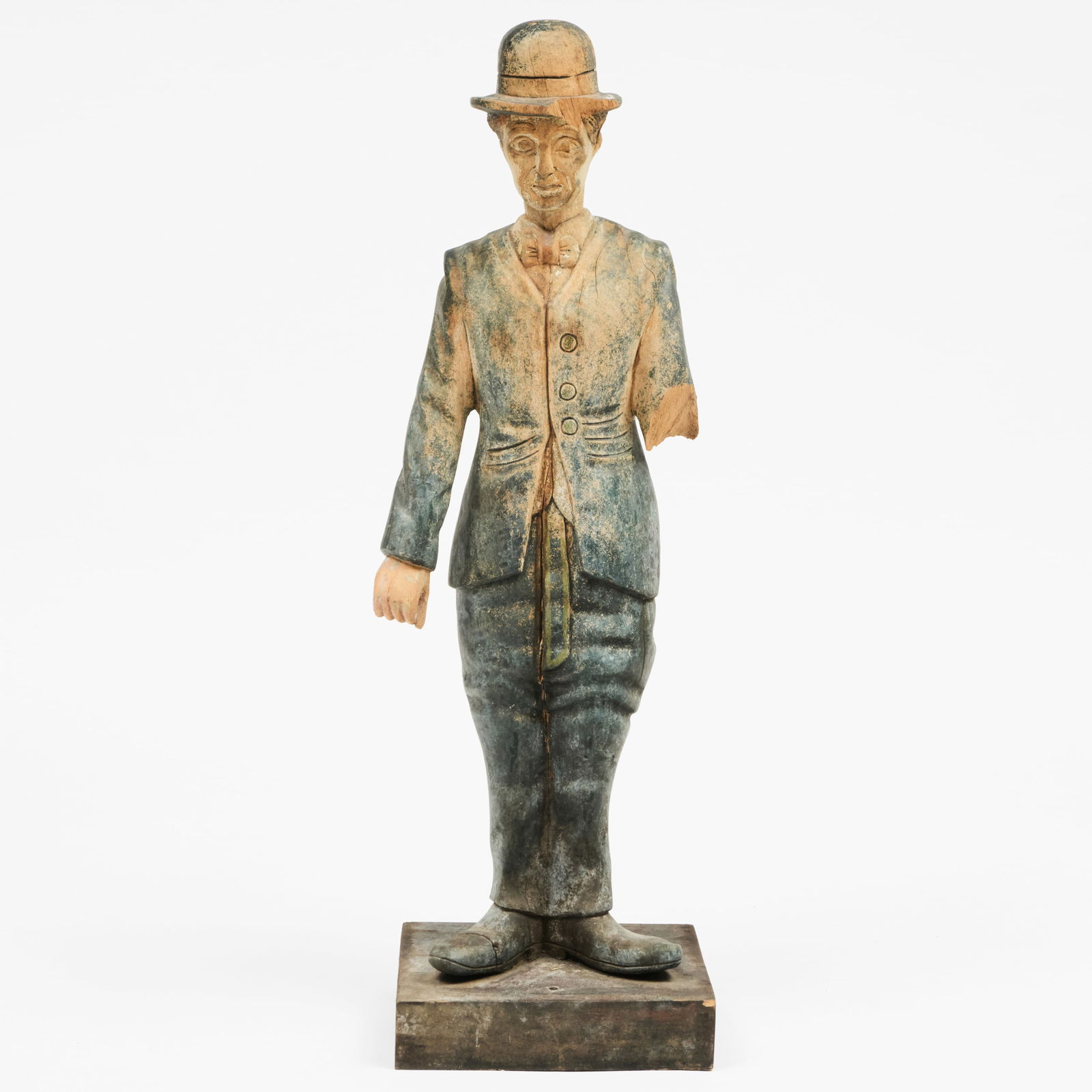 Polychrome Painted Carved Wood Figure of Charlie Chaplin (1 of 7)