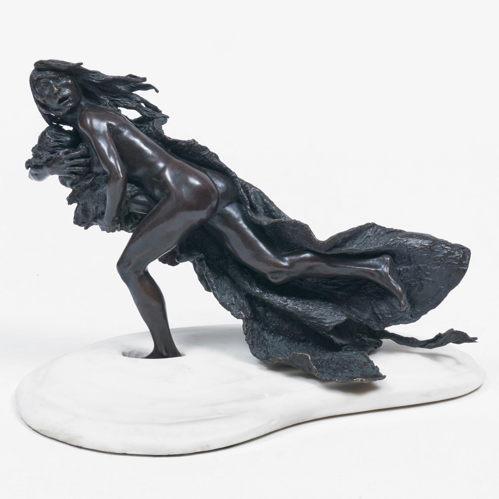 Ernest Berke (1921-2010): The Washita: Ernest Berke (1921-2010): The Washita Bronze, 1962, date of cast unknown, with the artist's copyright, dated and numbered 6/10 lower back, on a white stone base. 11 x 17 x 8 in. (without base). The Co
