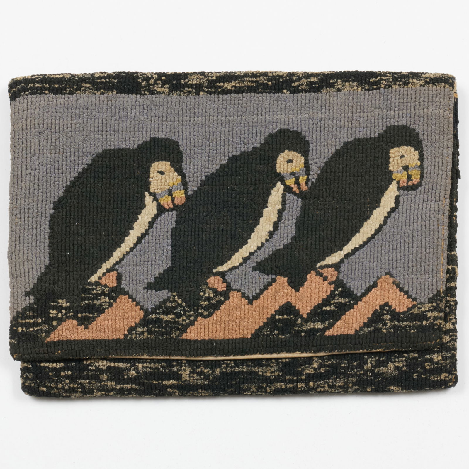 Two Grenfell Hooked Purses with Puffins and a Fox (1 of 6)